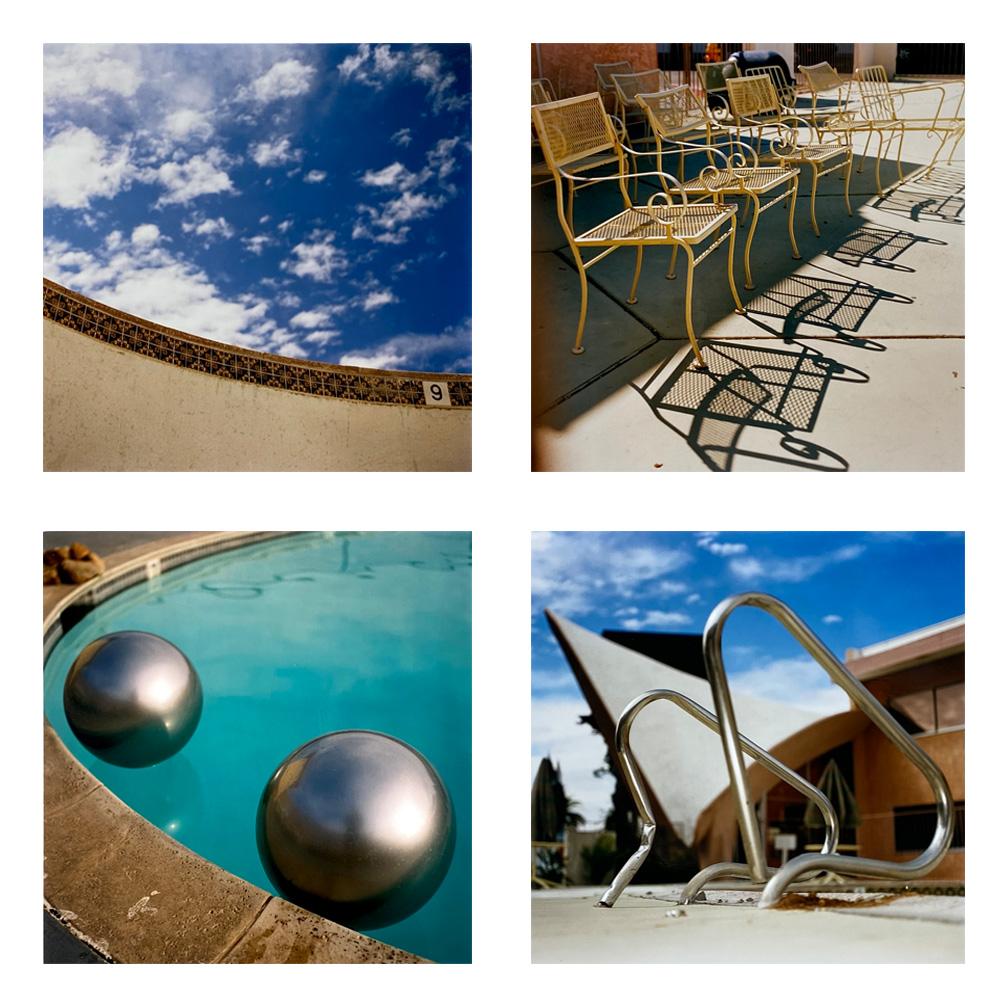 Richard Heeps Color Photograph – Set aus vier gerahmten Kunstwerken für Poolfotografie – amerikanische Farbfotografie