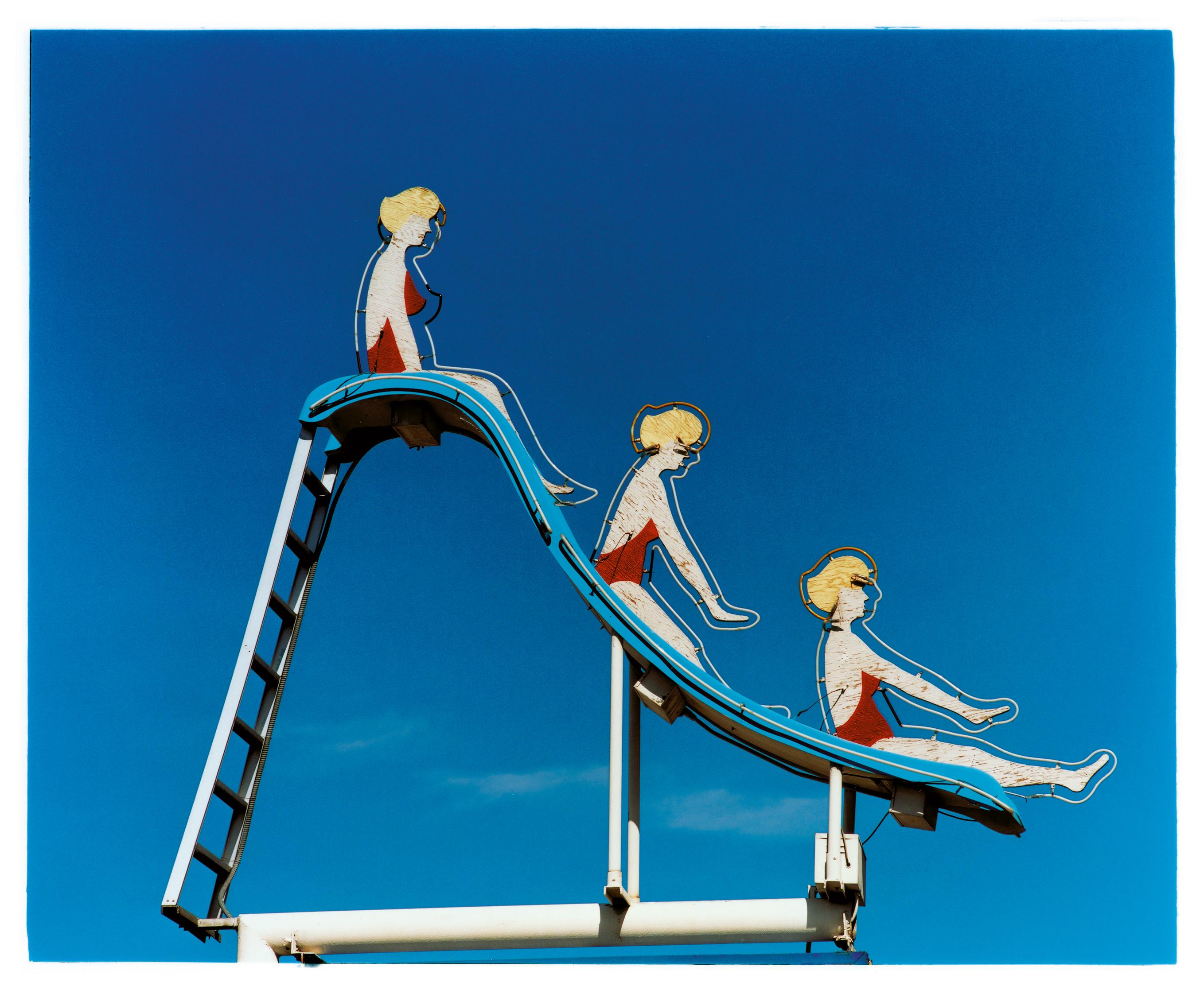 Richard Heeps Color Photograph - Pool Slide, Las Vegas, Nevada - American pop art color photography