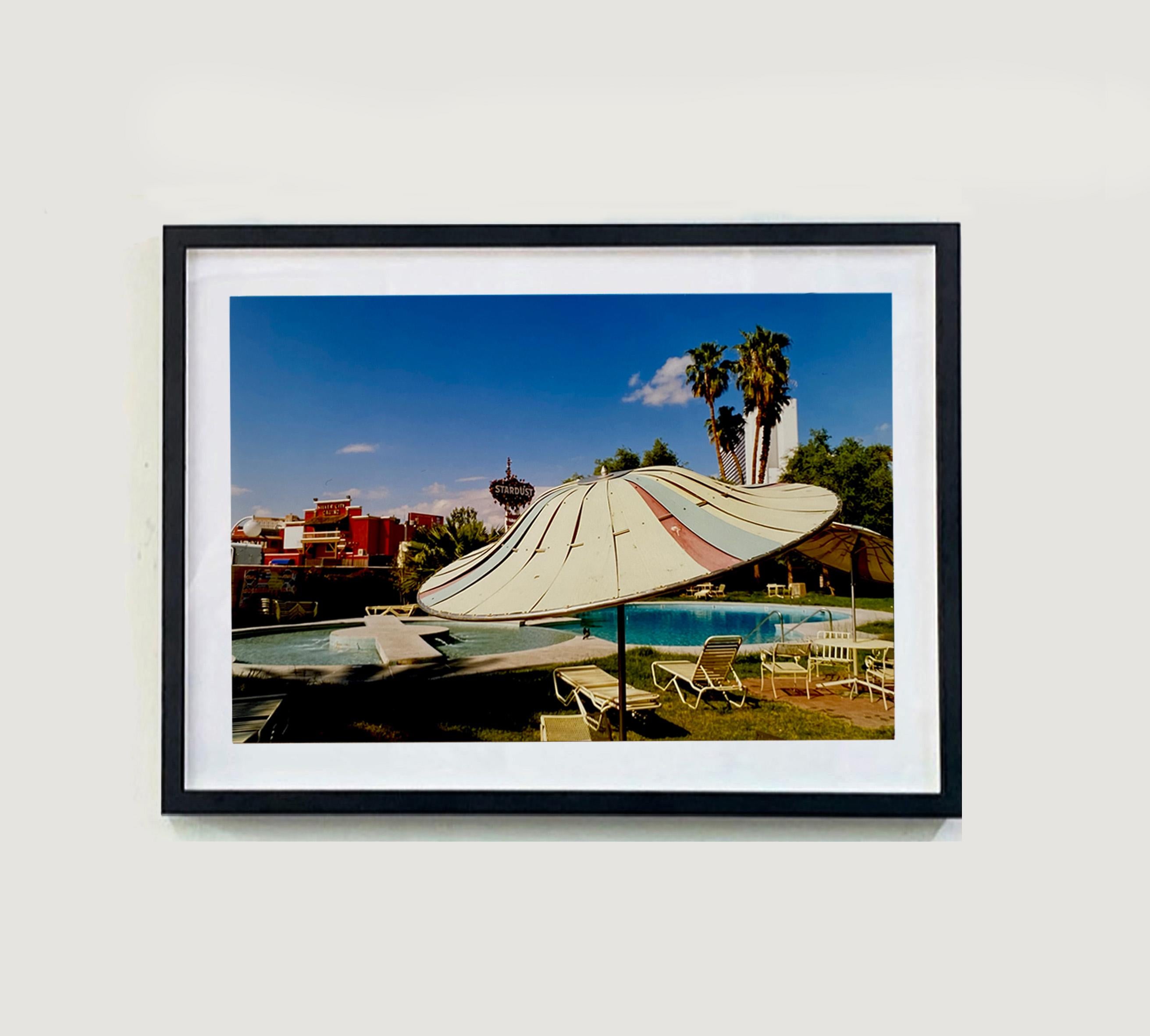 Poolside Parasol, El Morocco Motel, Las Vegas - American Color Photography - Print by Richard Heeps