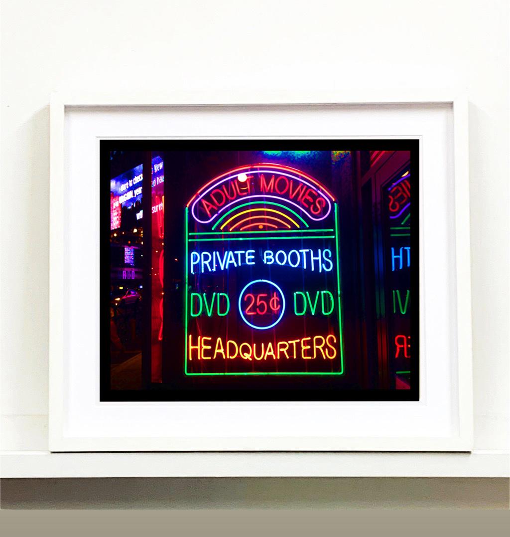 Private Booths, New York - Neon Color Street Photography - Print by Richard Heeps