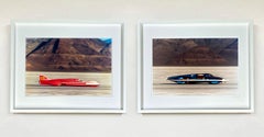 Streamliner da corsa Bonneville Coppia di fotografie di paesaggi americani con cornice