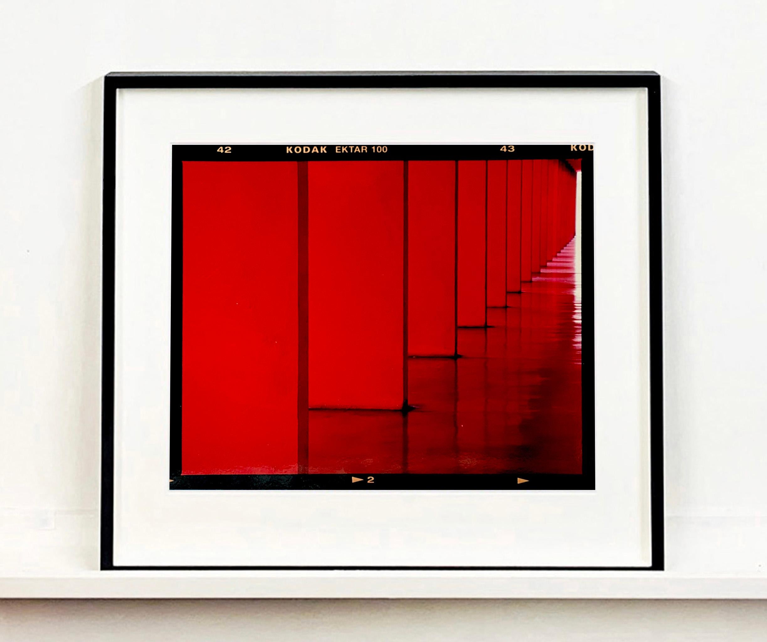 Dinosaur rouge, Milan - Photographie urbaine en couleur architecturale - Print de Richard Heeps