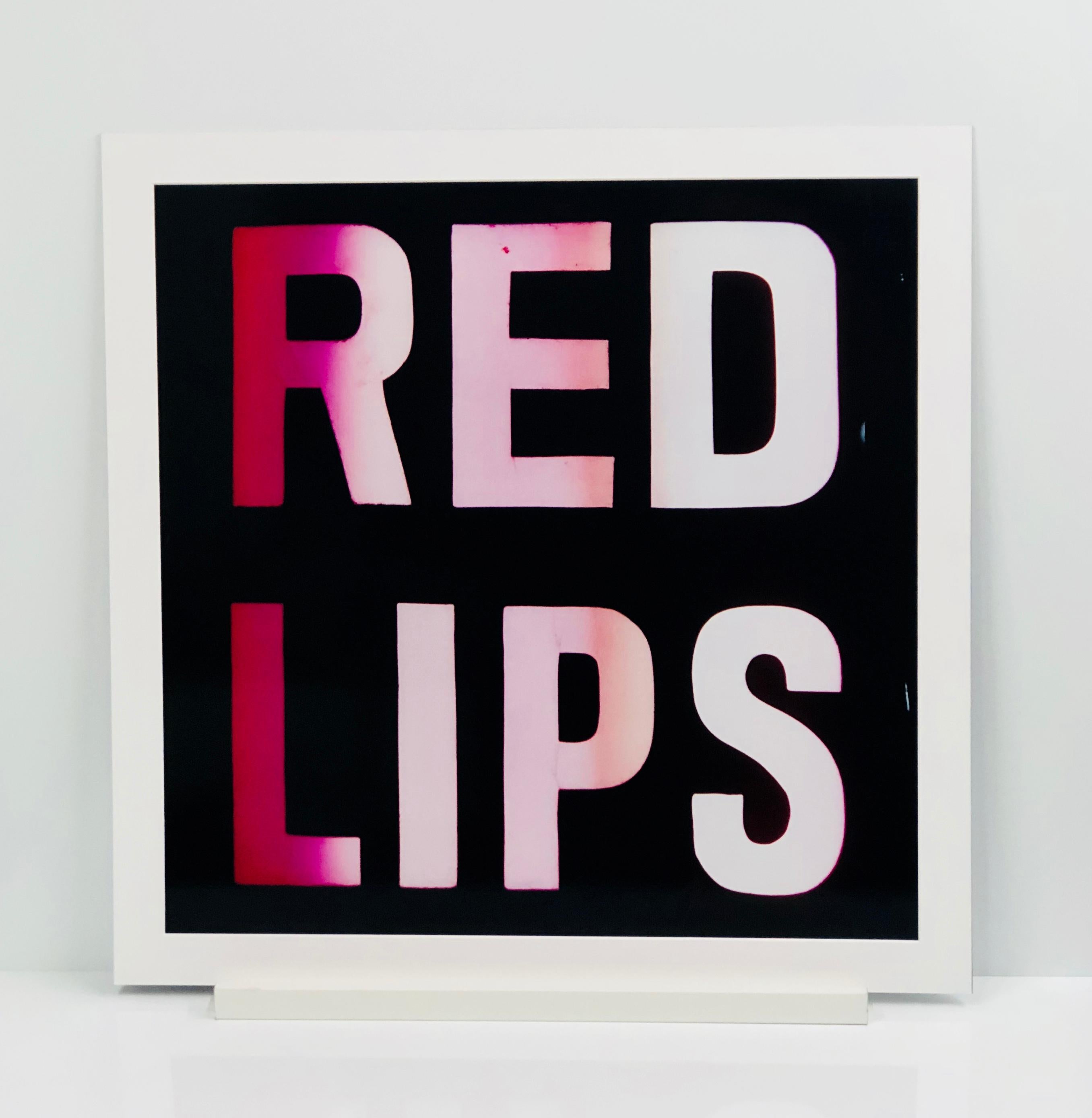 Red Lips, Kowloon, Hong Kong - Typography Pop Art Color photography  - Black Print by Richard Heeps