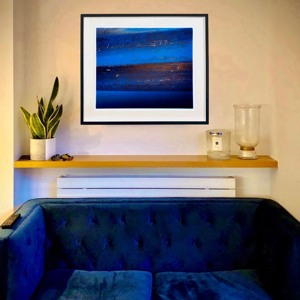 Retaining Wall II, Rockingham - Photographie abstraite de couleur bleue en vente 1