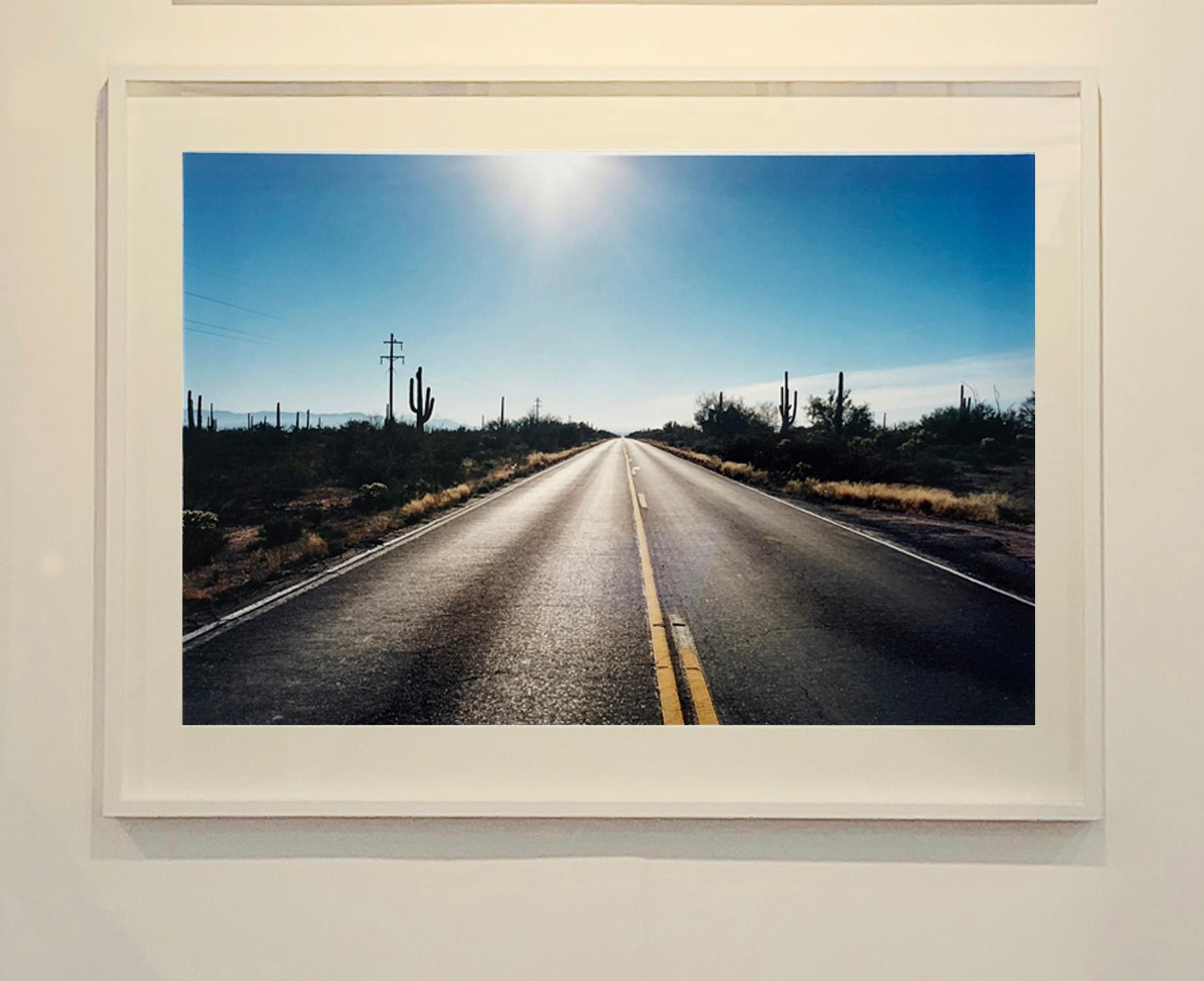 Road to Gunsight, Highway 86 Arizona - Landscape Color Photography - Black Portrait Photograph by Richard Heeps