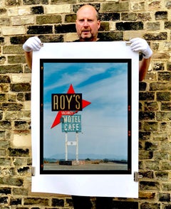 Roy's Motel Sign, Amboy, California - American Road Trip Sign Color Photograph