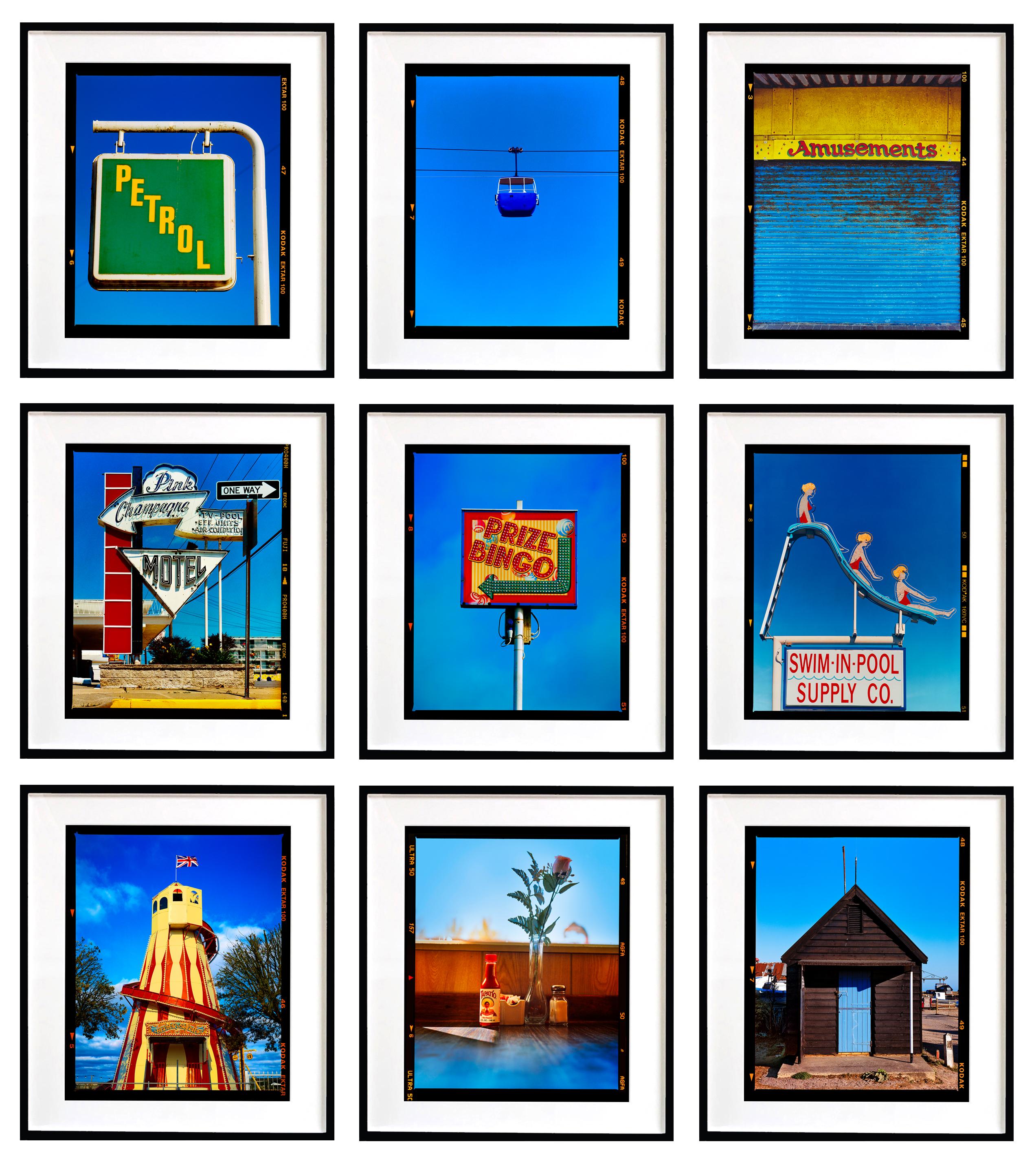 Richard Heeps Print - Set of Nine Framed Blue Pop Art Color Photography Artworks