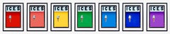 Set of Seven Framed Rainbow Color ICES - Pop Art Photography Prints