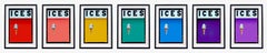 Set of Seven Framed Rainbow Color ICES - Pop Art Photography Prints