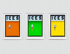 Set of Three Framed Citrus ICES Orange, Lime Green, Lemon Yellow Pop Art Prints