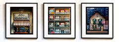 Set of Three Framed Italian Milan Architecture Photographs