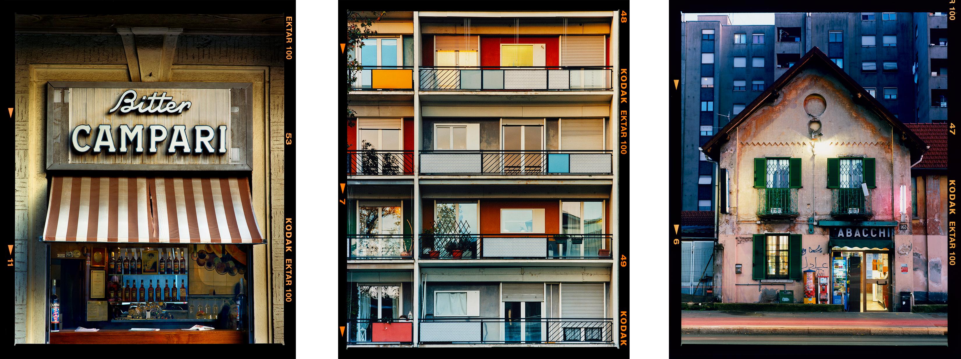 Print de Richard Heeps - Conjunto de tres fotografías enmarcadas de arquitectura italiana de Milán