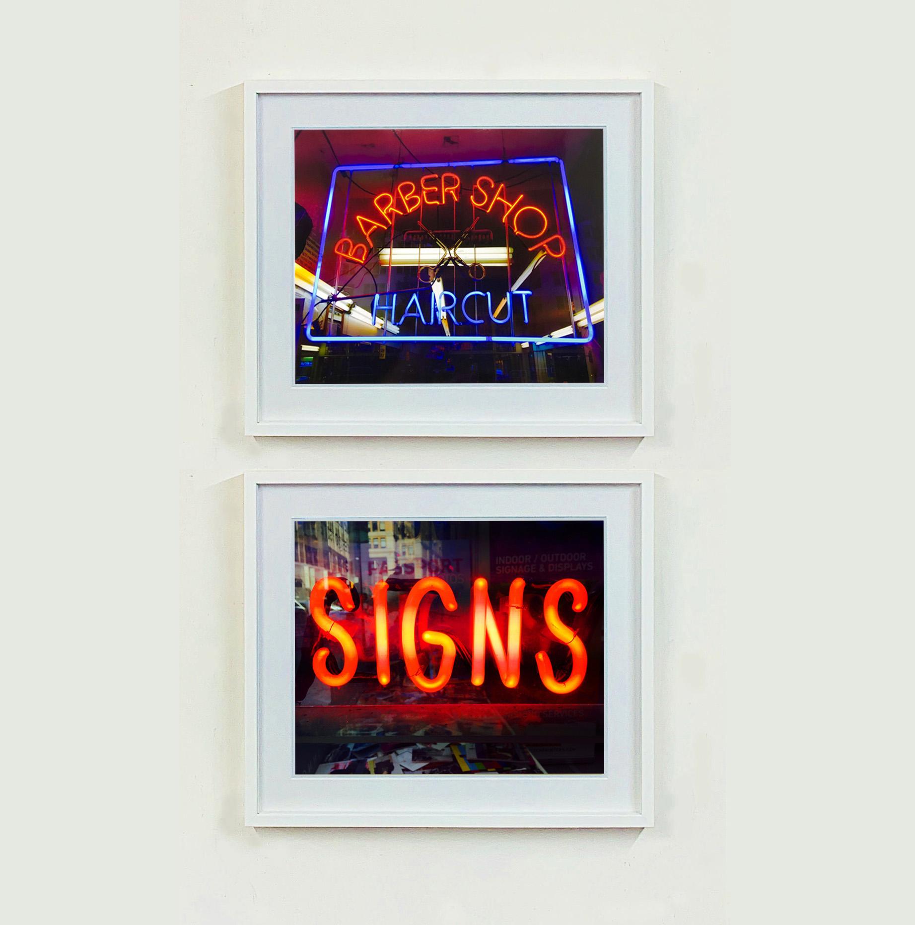 SIGNS, New York - Neon Color Street Photography - Black Color Photograph by Richard Heeps