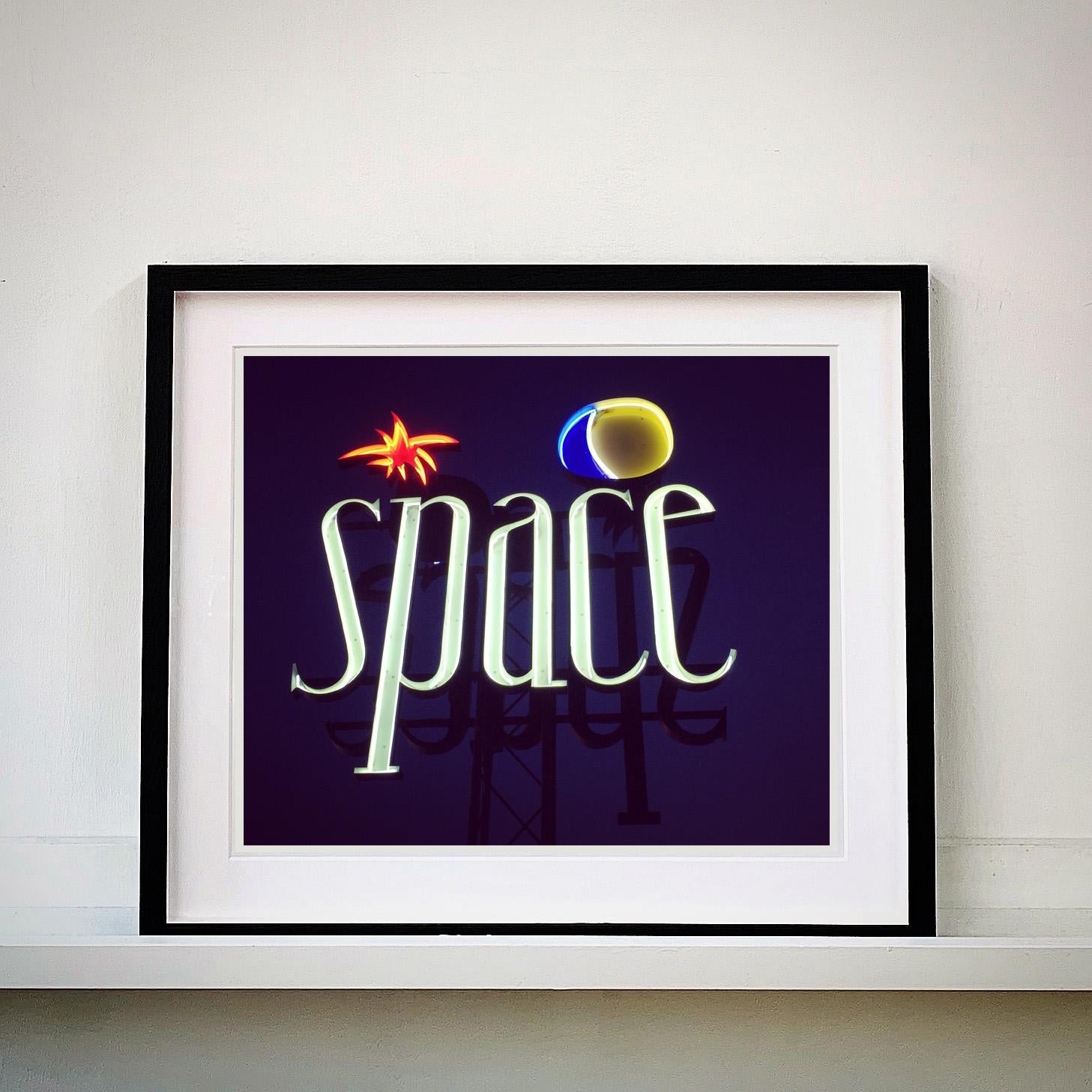 Space, Ibiza, the Balearic Islands Framed - Contemporary Color Sign Photography - Print by Richard Heeps