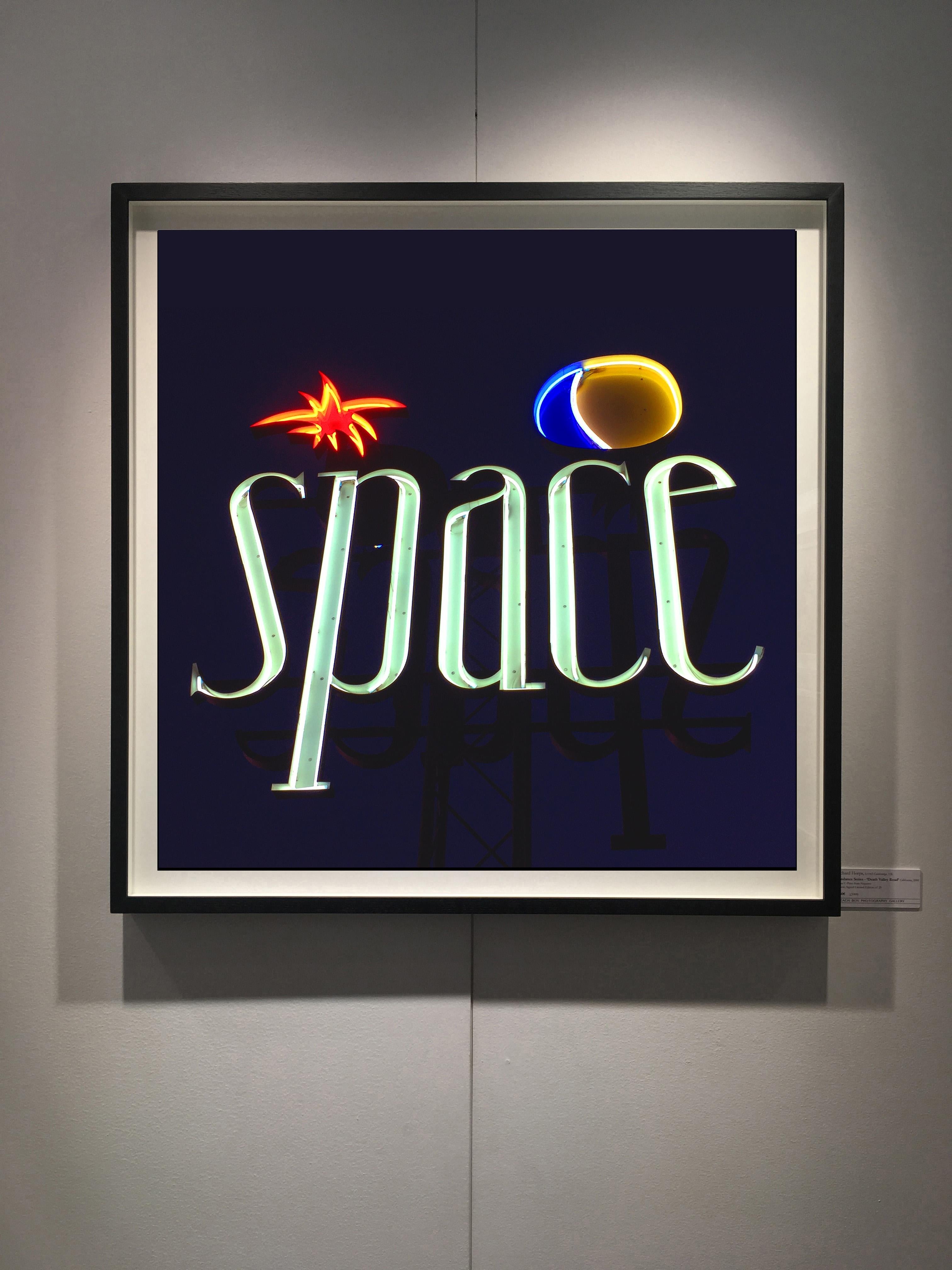 Space, Ibiza, the Balearic Islands Framed - Contemporary Colour Sign Photography - Print by Richard Heeps