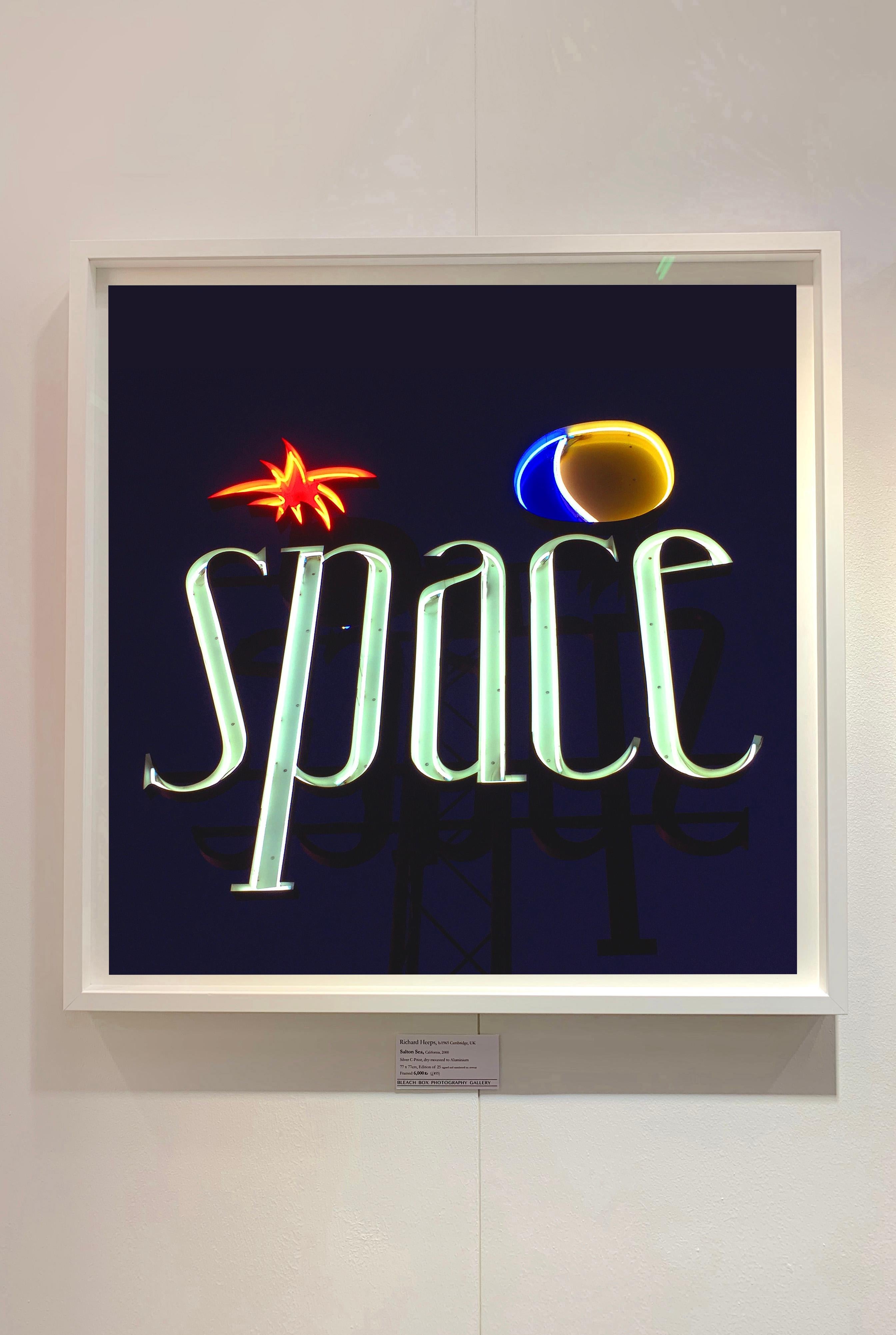 Space, Ibiza, The Balearic Islands.
The neon sign of the iconic Ibiza superclub Space, photographed during its final year of existence. The neon lights of bold graphic typography pop against the night sky.

This artwork is an artist proof, gloss