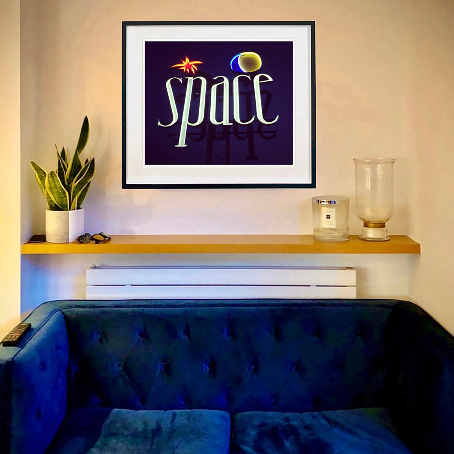 Space, Ibiza - Typography Color Photograph - Black Print by Richard Heeps