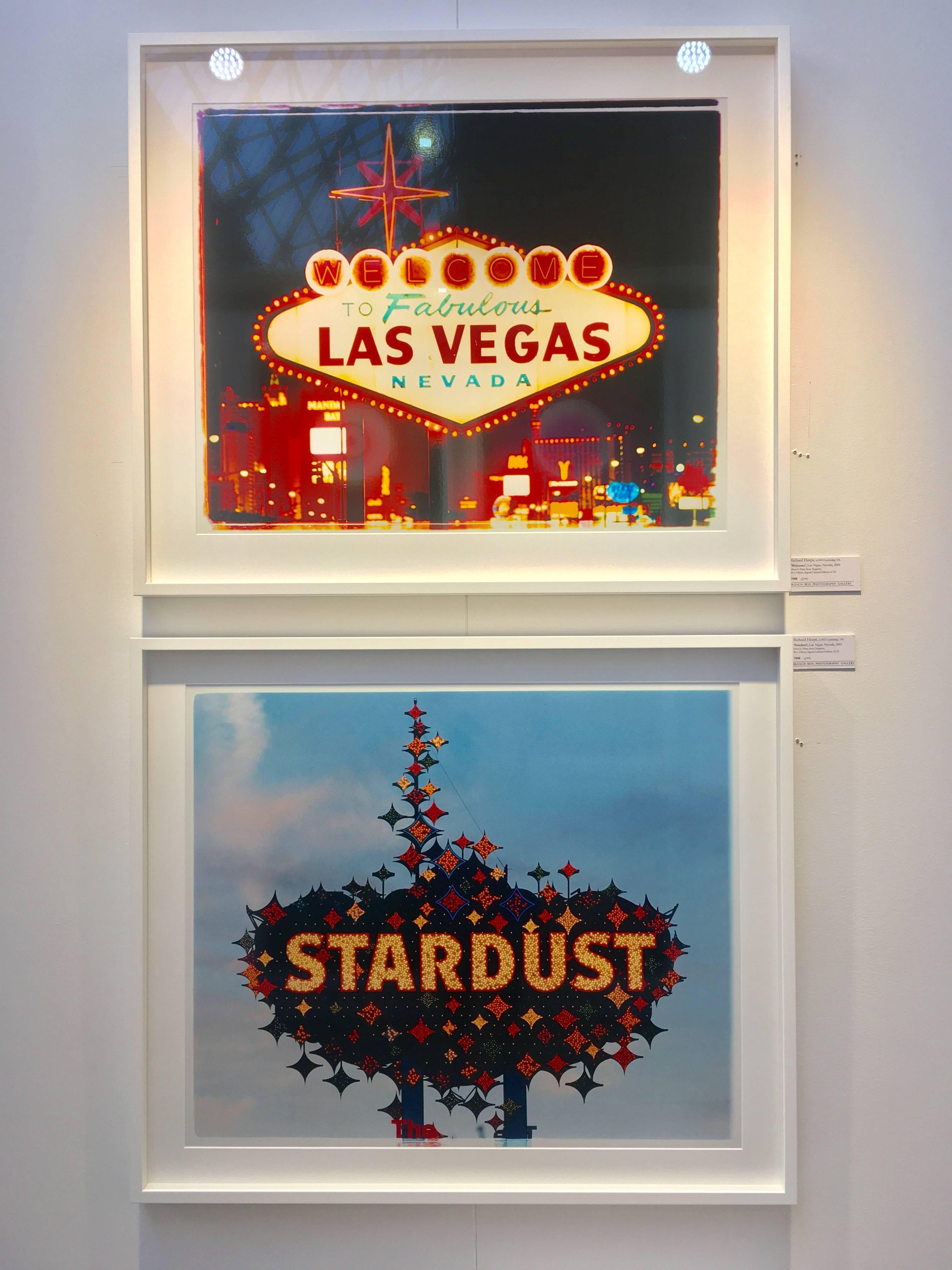 Stardust, photograph from Richard Heeps Dream in Colour Series.
This cool picture has a classic Americana feel. Richard Heeps pictures beautifully capture parts of Las Vegas which are no longer there. This iconic googie 'Stardust' sign presented