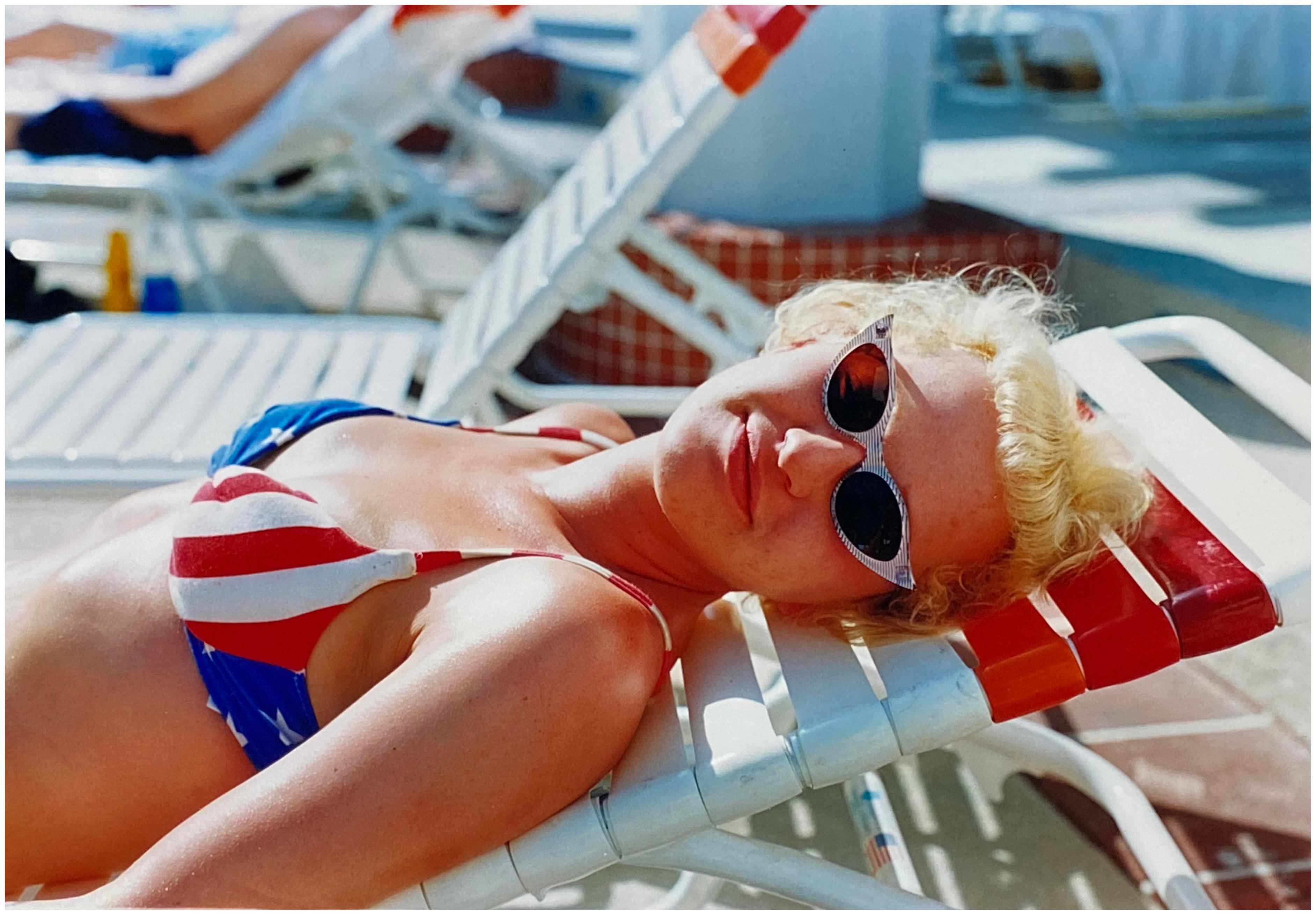 Richard Heeps Portrait Photograph - Stars and Stripes Bikini, Las Vegas - Contemporary Portrait Color Photography