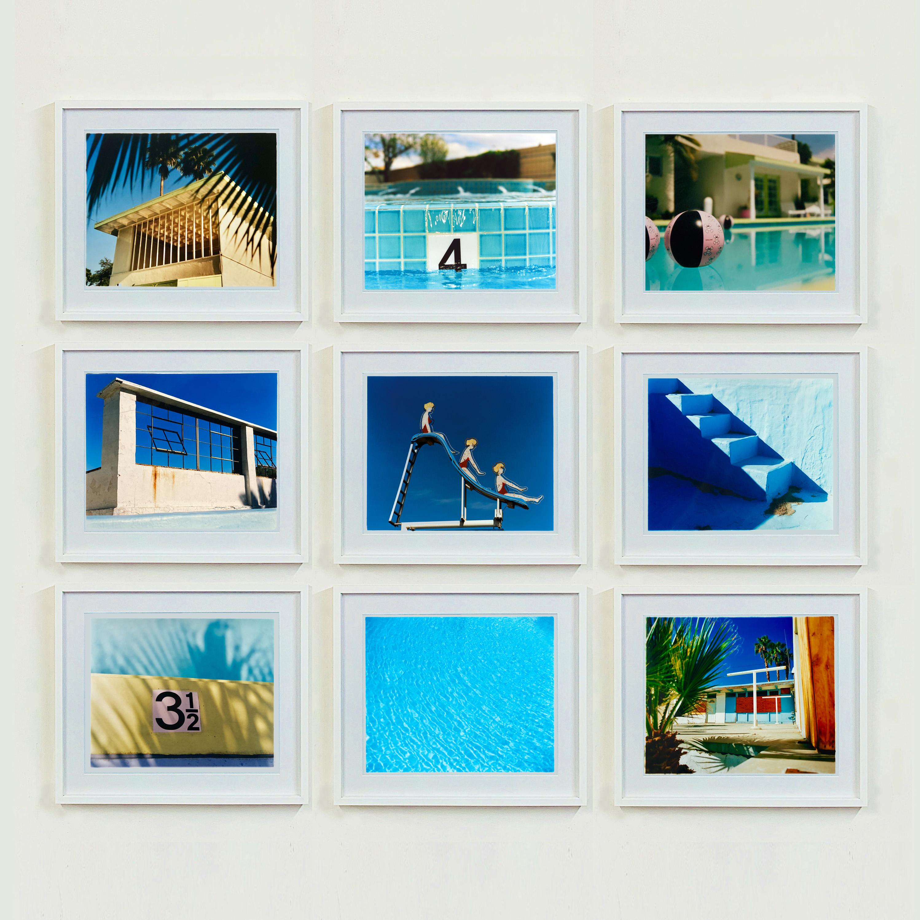 Steps, Zzyzx Resort Pool, Soda Dry Lake, California - Minimal Blue Photography For Sale 5