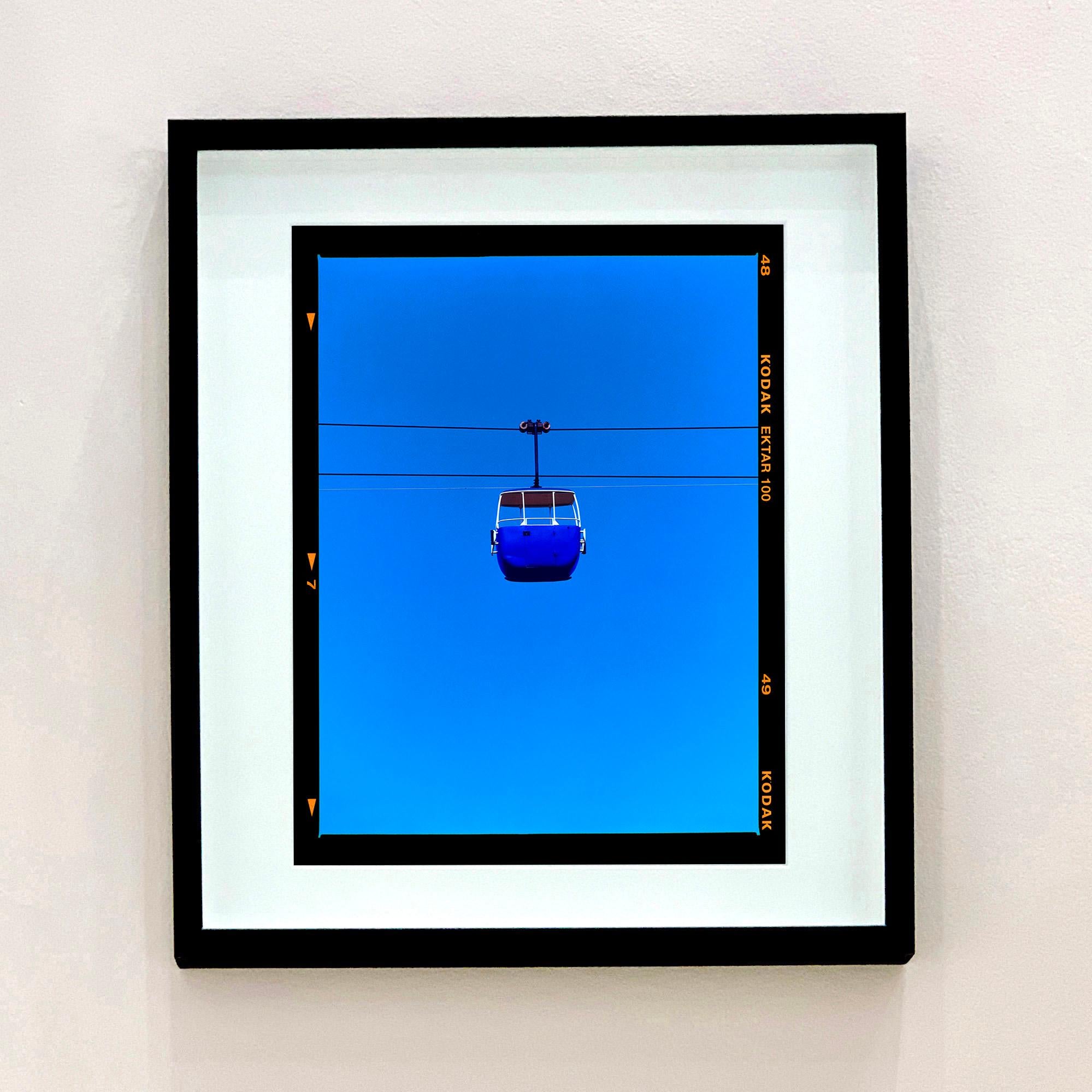 Summit Cable Car (Blue), Llandudno - Minimal Blue Color Photography For Sale 1