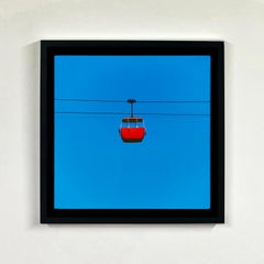Summit Cable Car Red, Llandudno - Blue Sky Minimalism Color Photography Print