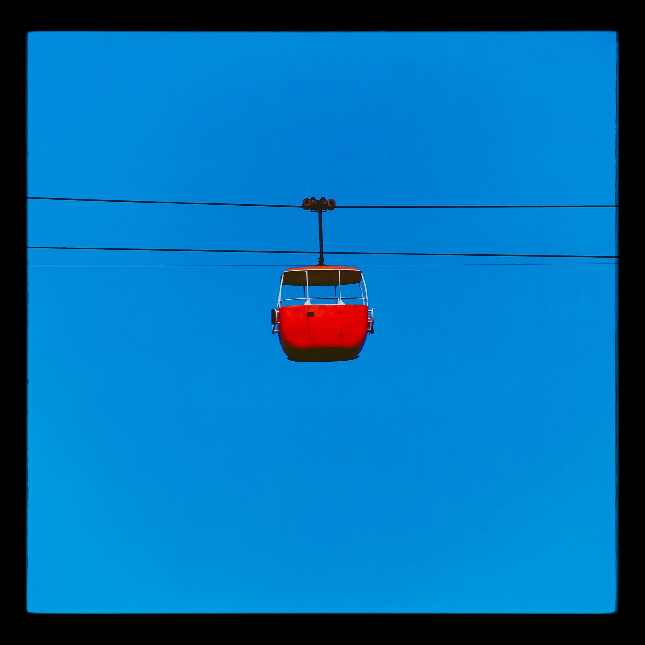 Summit Cable Car Red, Llandudno - Blue Sky Minimalism Color Photography Print