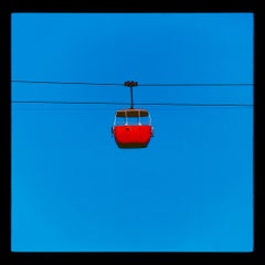 Summit Cable Car Red, Llandudno - Blue Sky Minimalism Color Photography Print