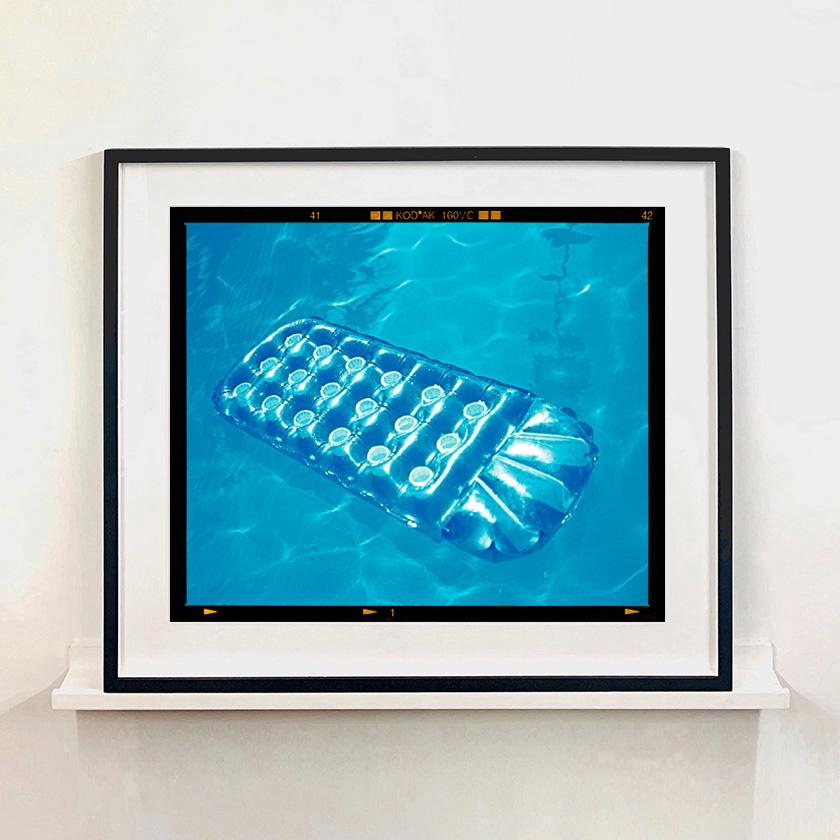 Sun Lounger, Palm Springs, California - Swimming Pool Blue Water Color Photo - Photograph by Richard Heeps