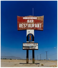 Sundowner II, Salton Sea, California - Blue sky roadside America color photo