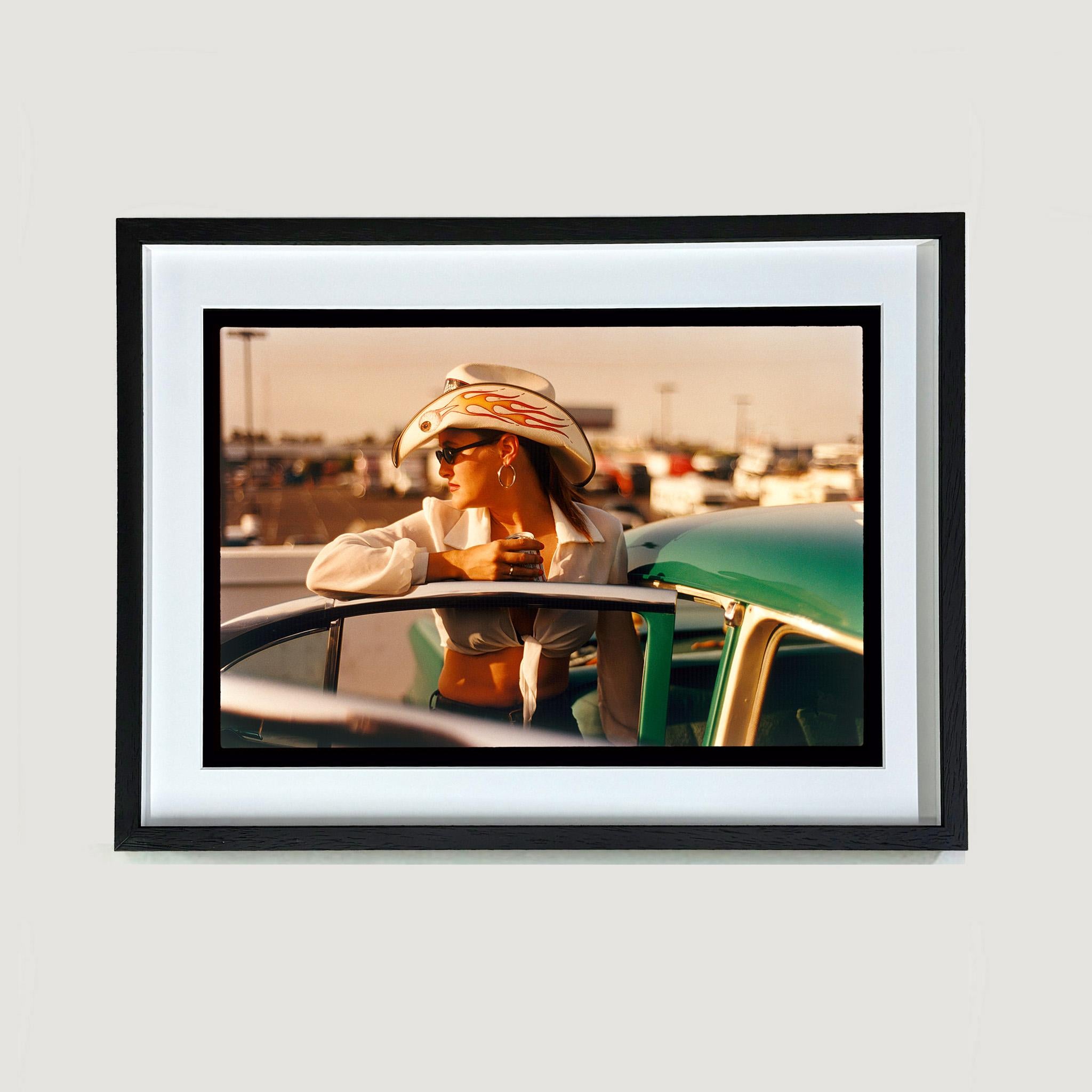 Sunkissed Wendy, Las Vegas - American Western Fashion Portrait Color Photograph - Beige Portrait Photograph by Richard Heeps