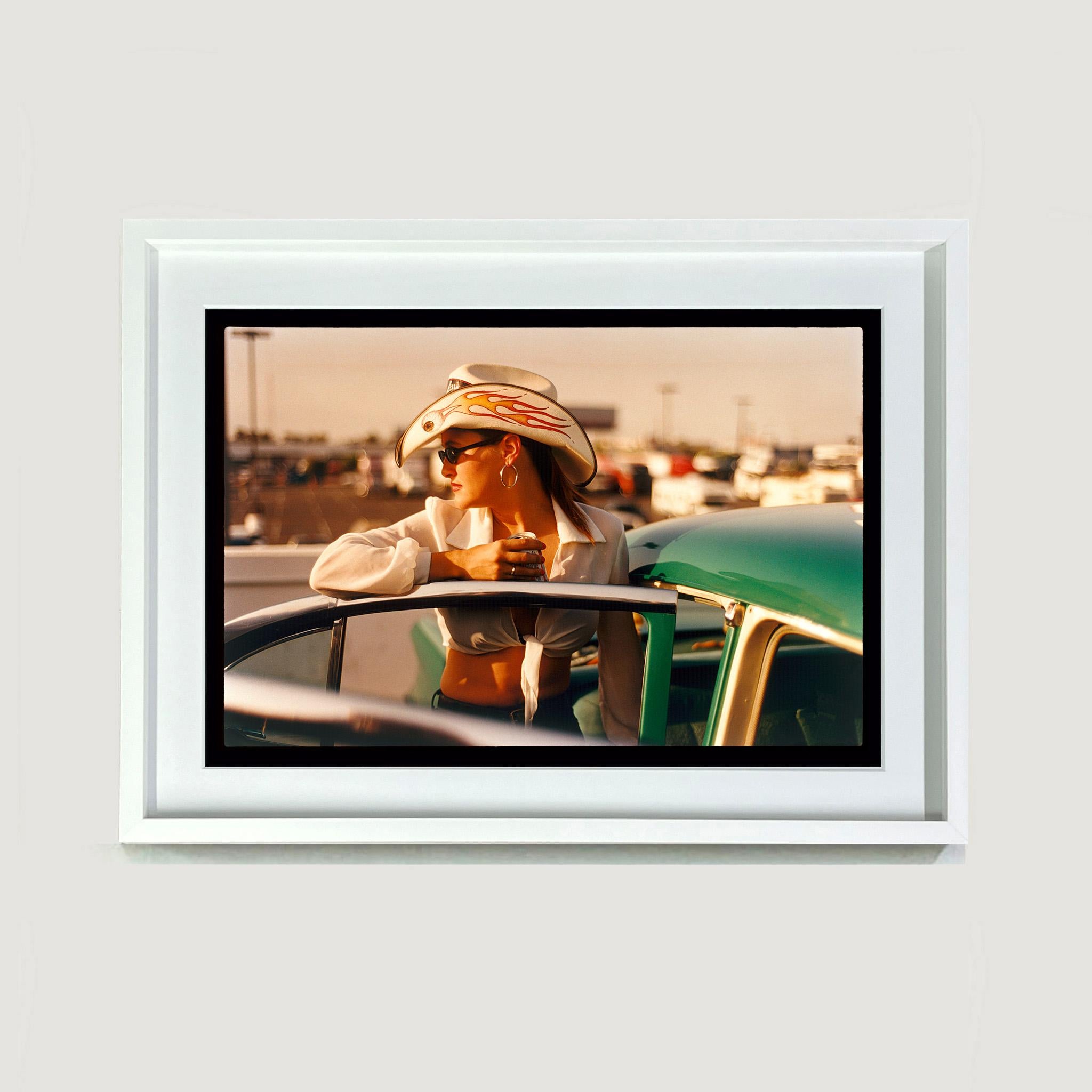 Sunkissed Wendy, from Richard Heeps 'Man's Ruin' Series. This contemporary portrait is part of a sequence of artworks photographing Wendy at the Rockabilly Weekender, Viva Las Vegas. 

This artwork is a limited edition of 25 gloss photographic print
