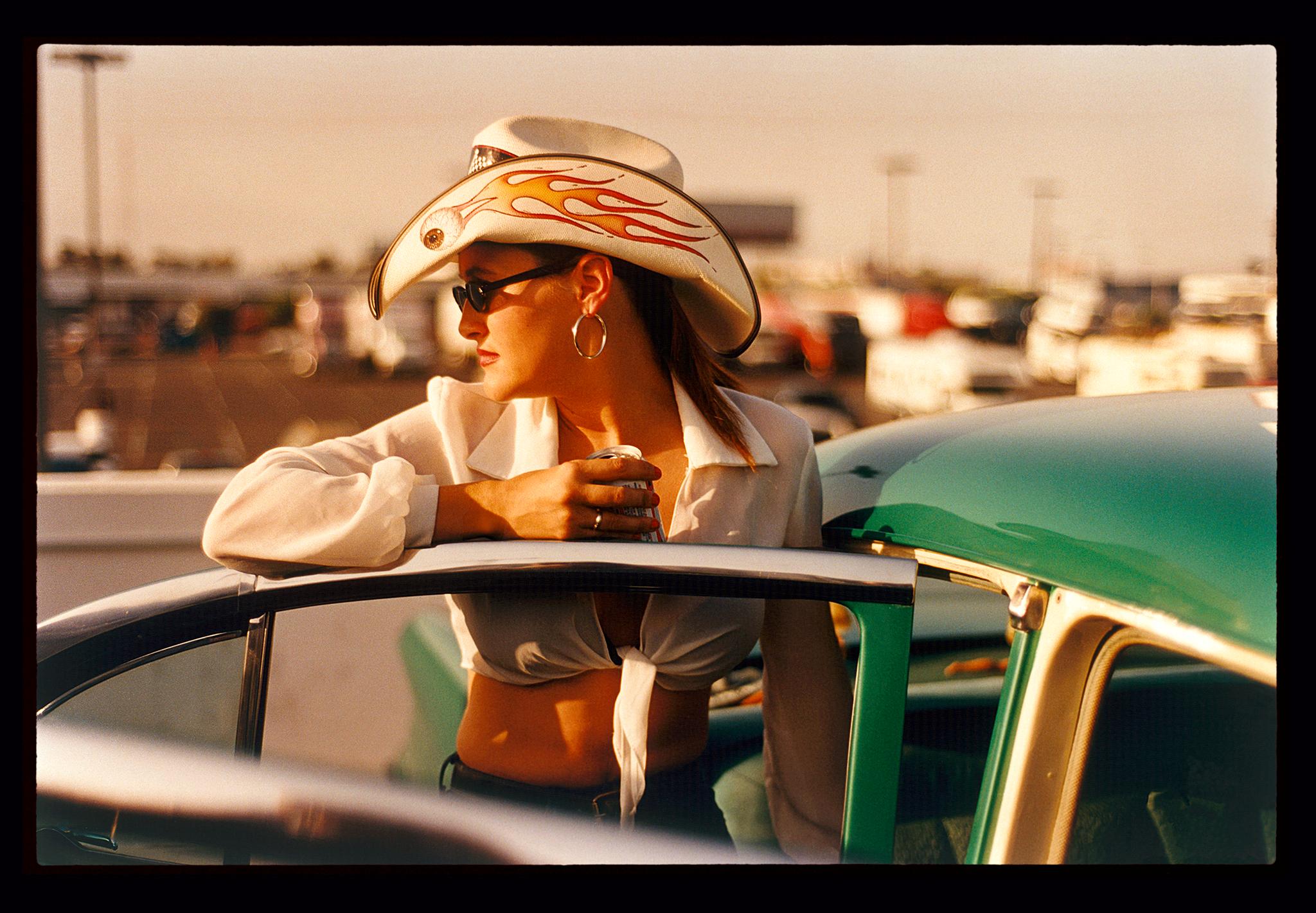 Richard Heeps Portrait Photograph - Sunkissed Wendy, Las Vegas - American Western Fashion Portrait Color Photograph