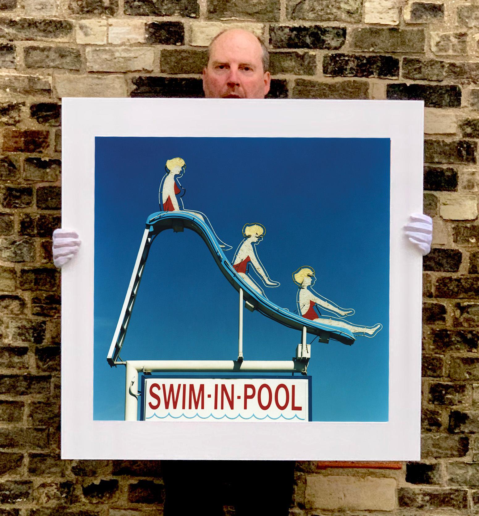 Swim-in-Pool, photograph from Richard Heeps Dream in Colour series. This fun original artwork really shows Richard's unique eye as a photographer, creating this slightly surreal kitsch pop-art picture from an American roadside sign. Shot in Las