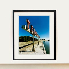 Texaco Marine Sign & Marina, Salton Sea, California - sign color photography