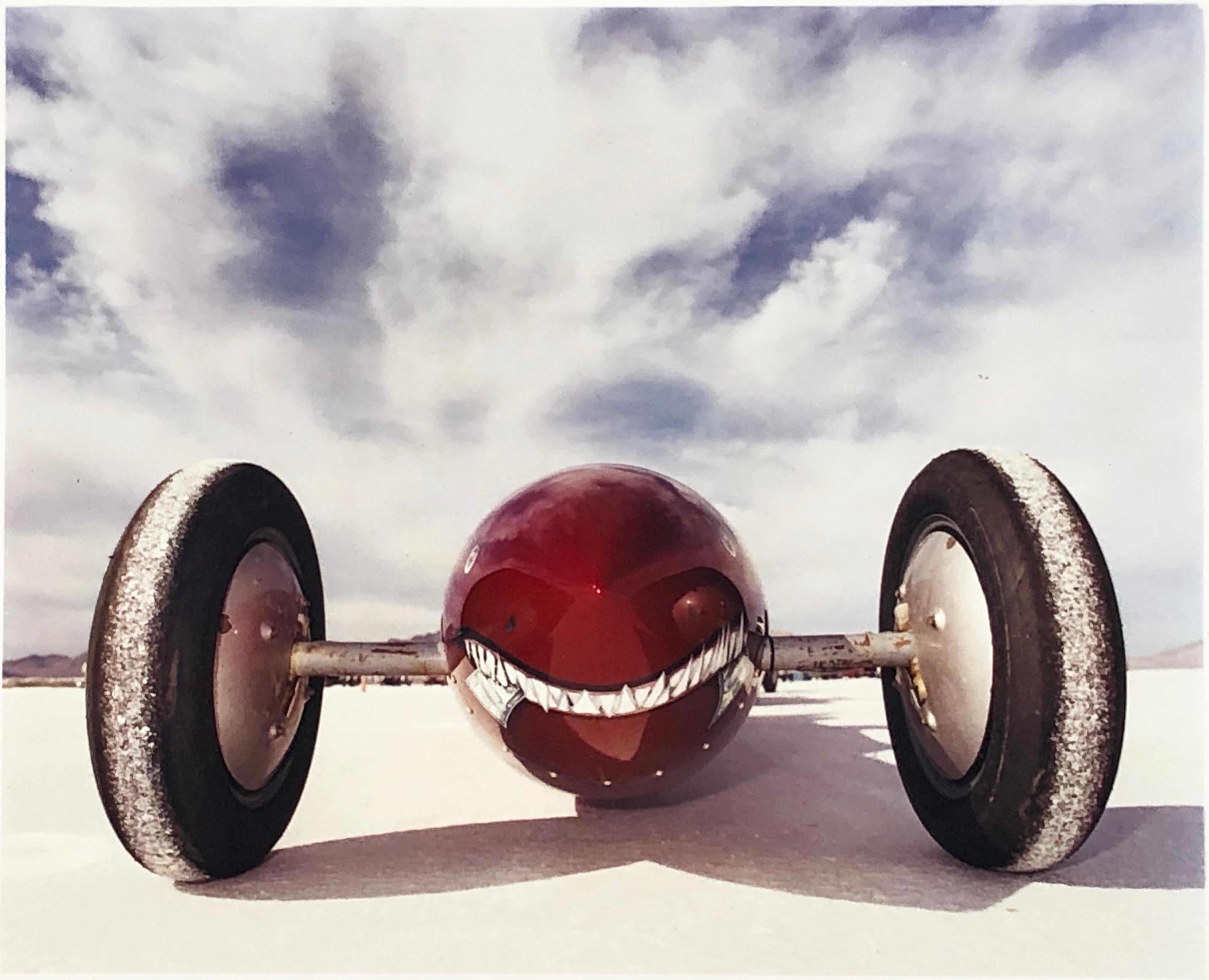 Richard Heeps Landscape Photograph - The Rochlitzer's Raspberry Rocket (front), Bonneville, Utah, 2003 - Car Photo