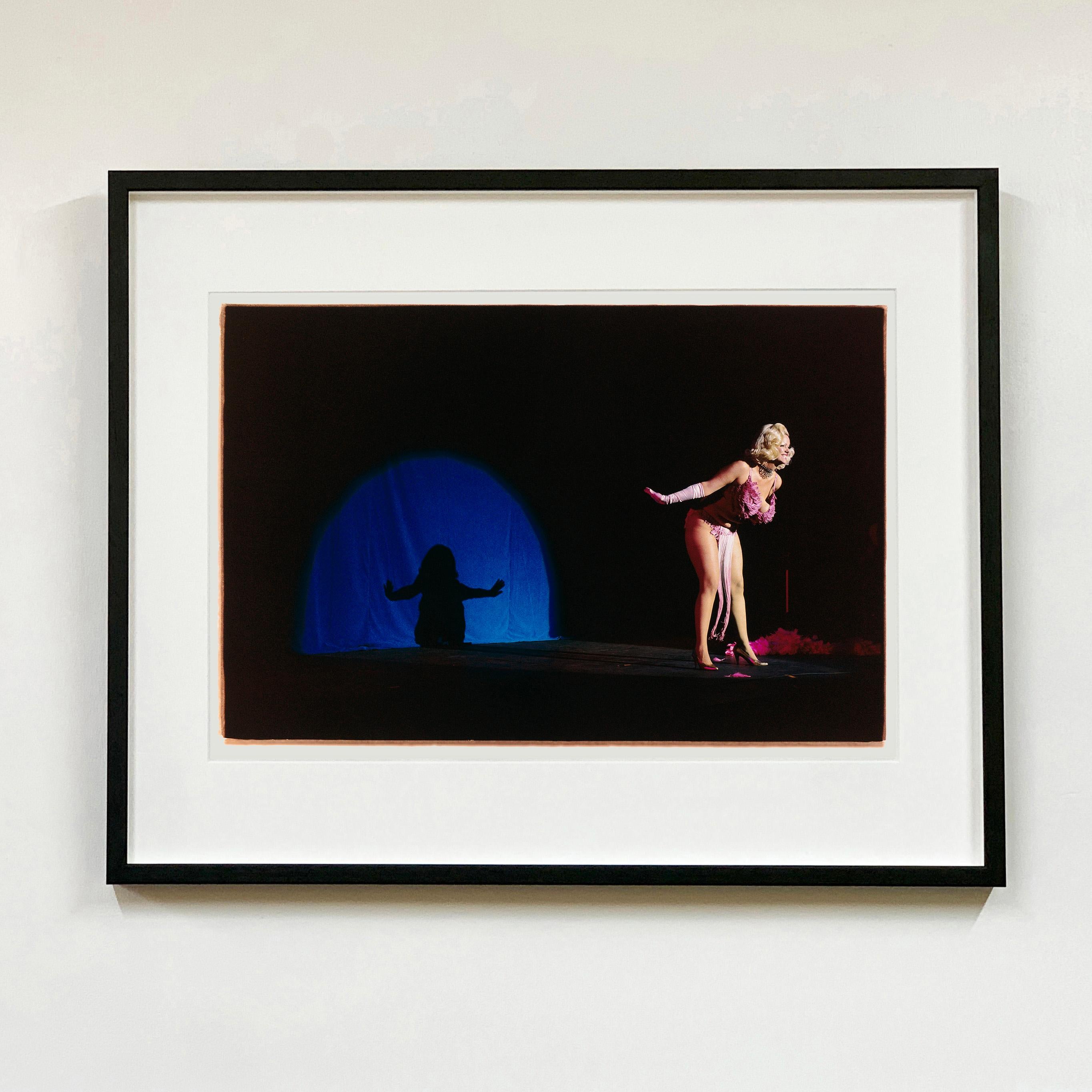 The World Famous Bob, photograph capturing their Burlesque performance in Hollywood, LA. Richard Heeps became well-known for his Burlesque photography as he captured performances in Britain & America. Spending a lot of time with his subjects on a