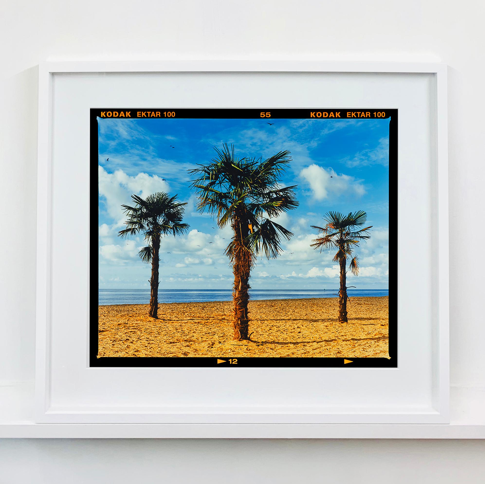Three Palms, Clacton-on-Sea - British Landscape Color Photograph - Blue Landscape Photograph by Richard Heeps