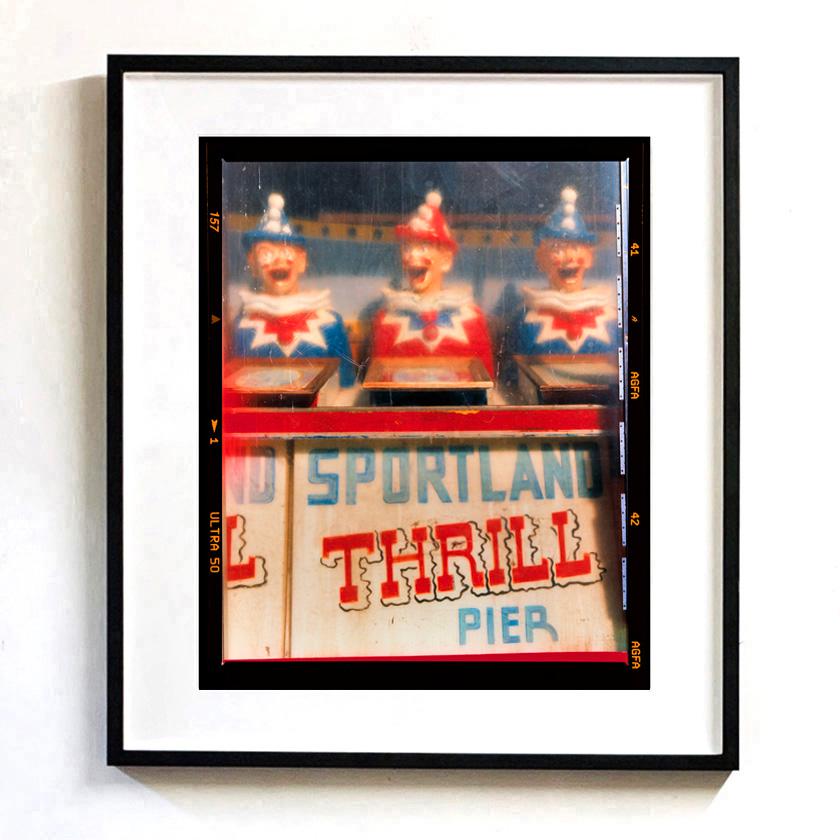 Thrill Pier, Wildwood, New Jersey - Seaside Amusements Clowns Photograph - Brown Color Photograph by Richard Heeps
