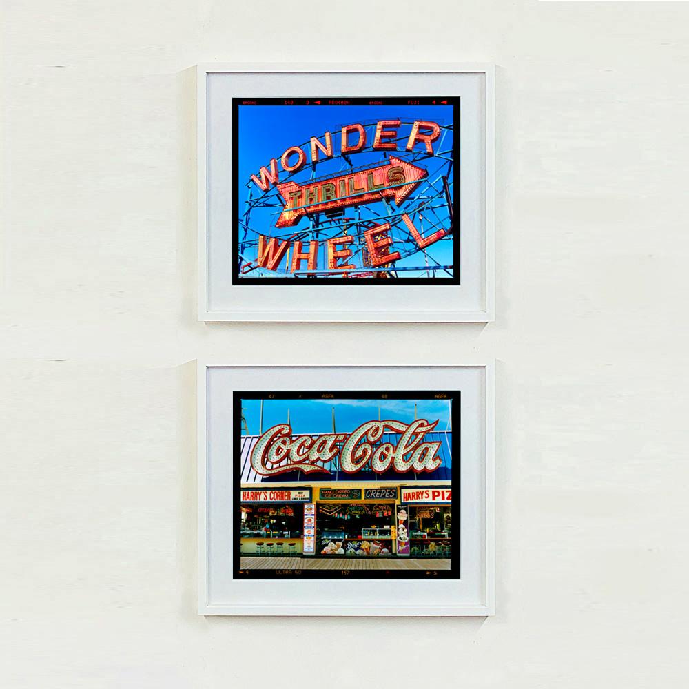 Thrills, Coney Island, New Your - American Colour Typography Photography - Blue Print by Richard Heeps