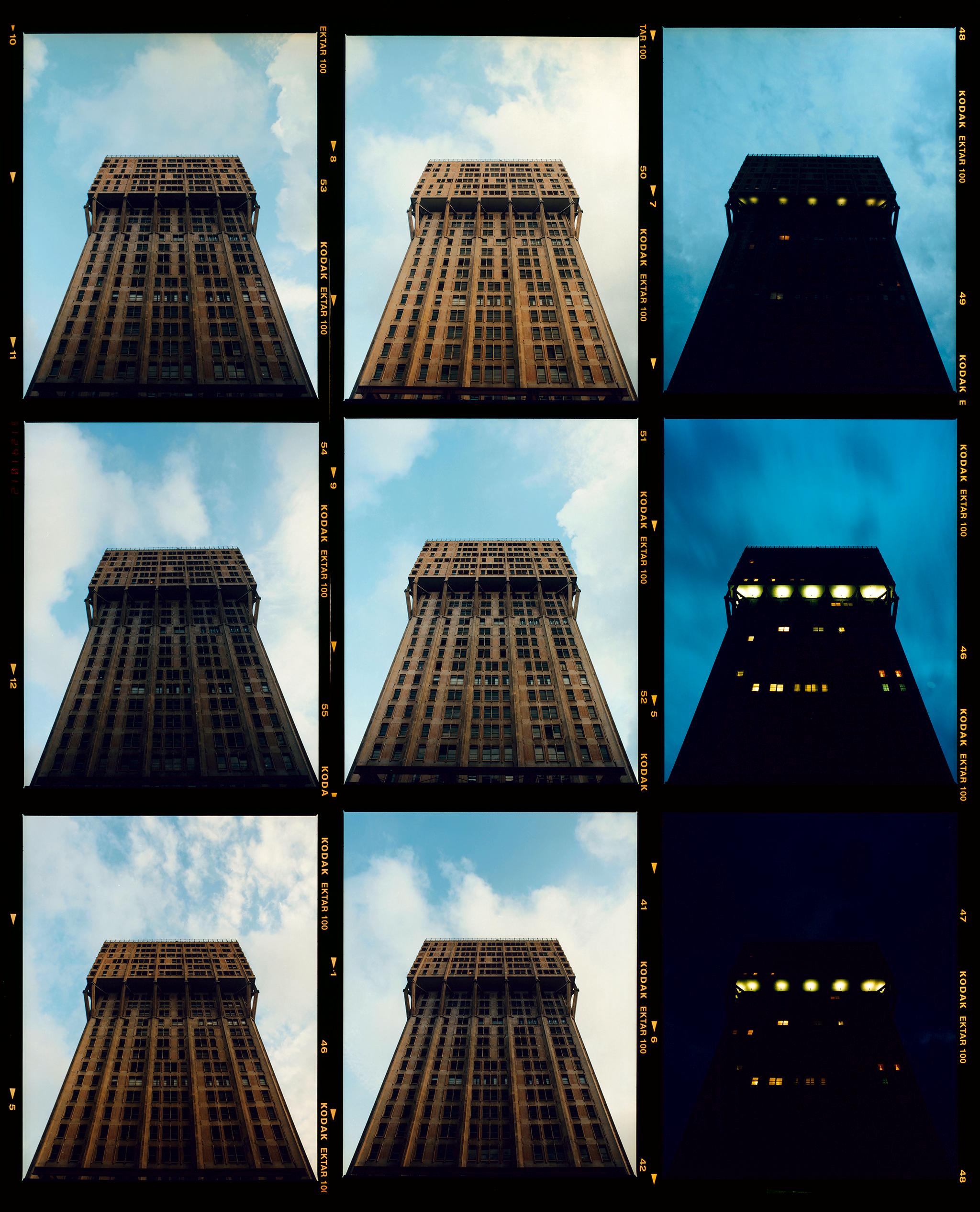 Richard Heeps Color Photograph - Torre Velasca Time Lapse, Milan - Italian Architecture  Photograph 
