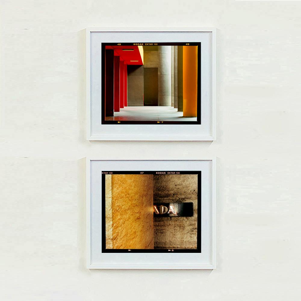 Utopian Foyer I, Milan - Brutalist Architecture Urban Color Photograph Framed - Brown Print by Richard Heeps