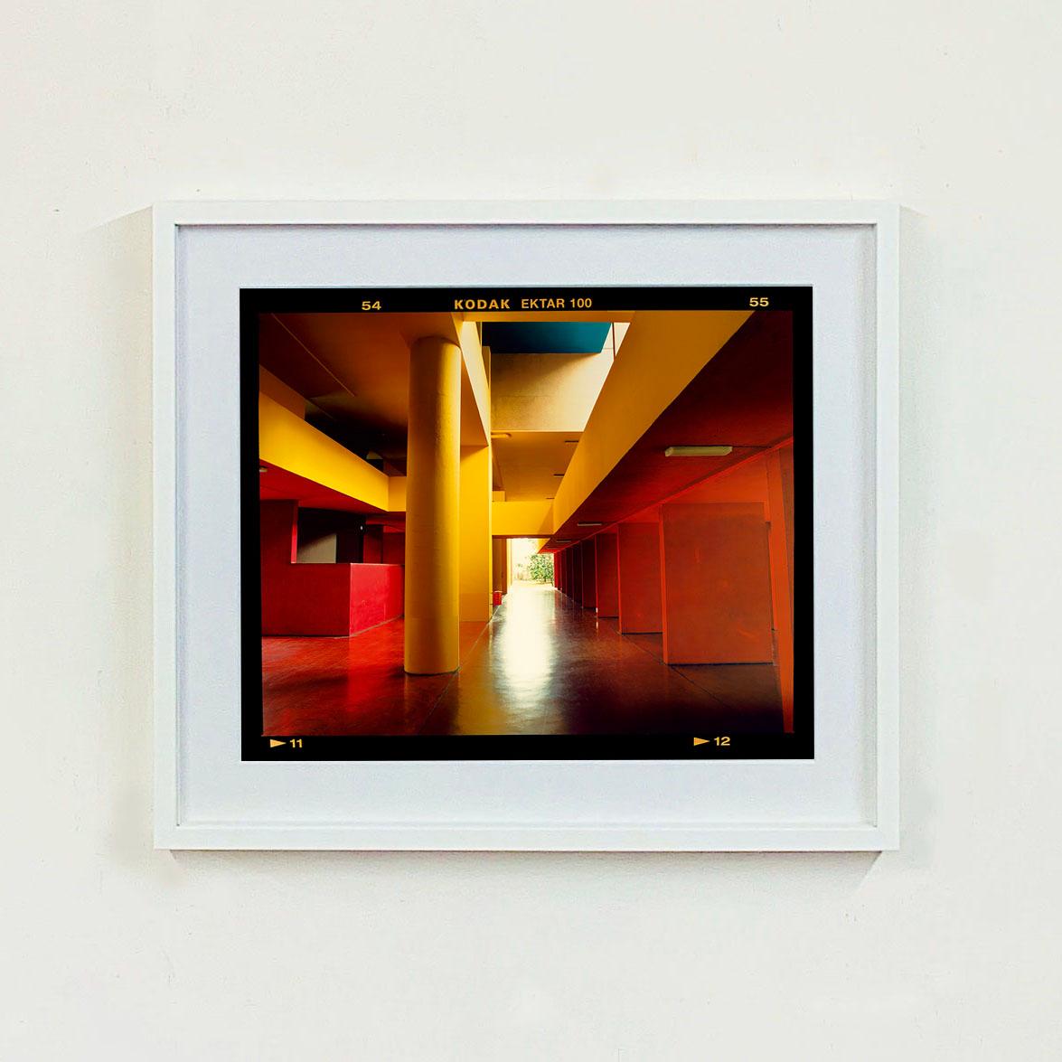 Utopian Foyer II, Milan - Brutalist Architecture Urban Color Photograph Framed - Contemporary Print by Richard Heeps