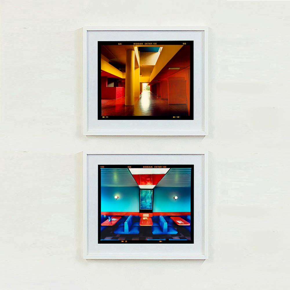 Utopian Foyer II, Milan - Brutalist Architecture Urban Color Photograph Framed - Brown Print by Richard Heeps