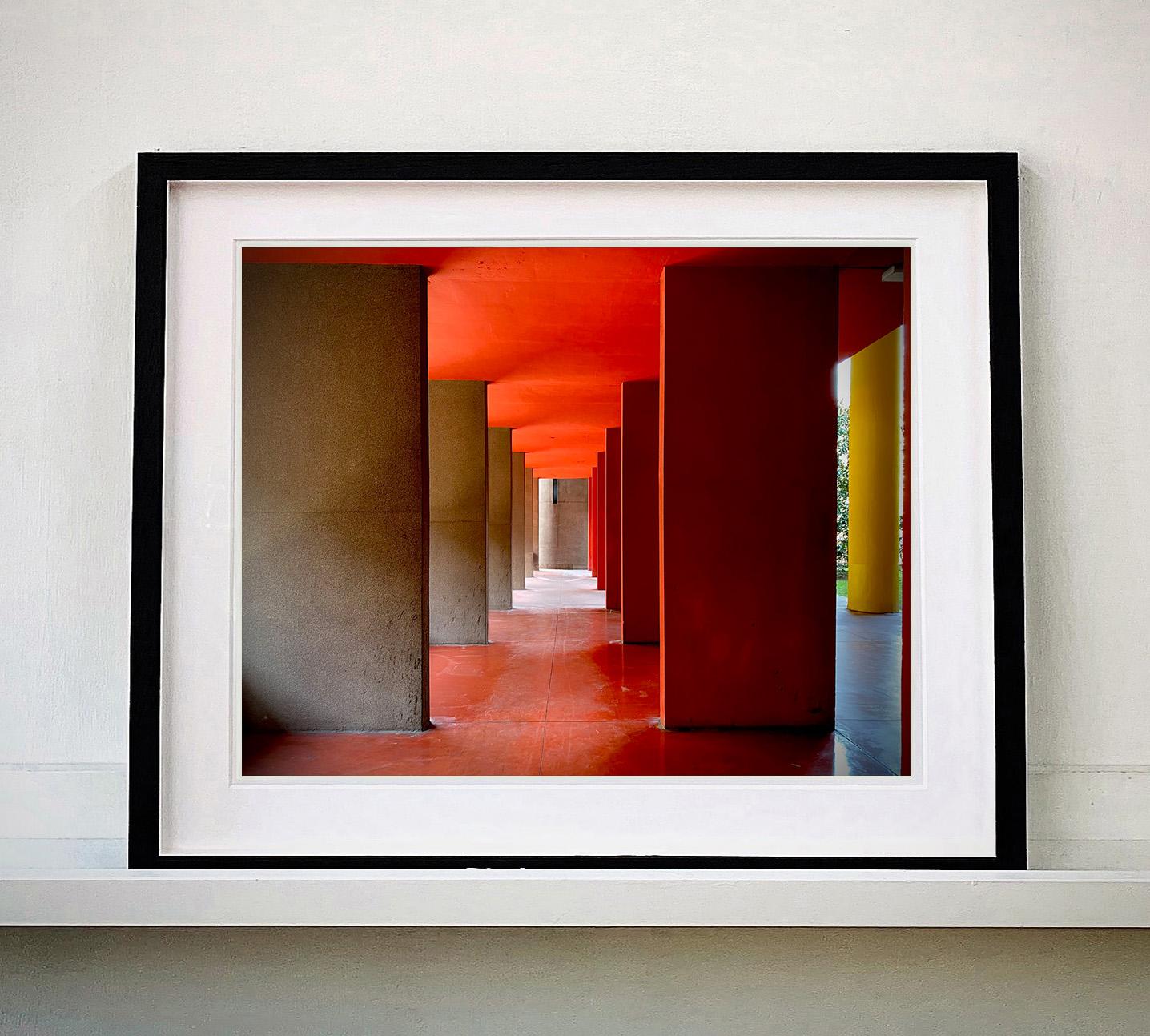 Utopian Foyer III, Milan - Color Blocking Architecture Photograph - Print by Richard Heeps