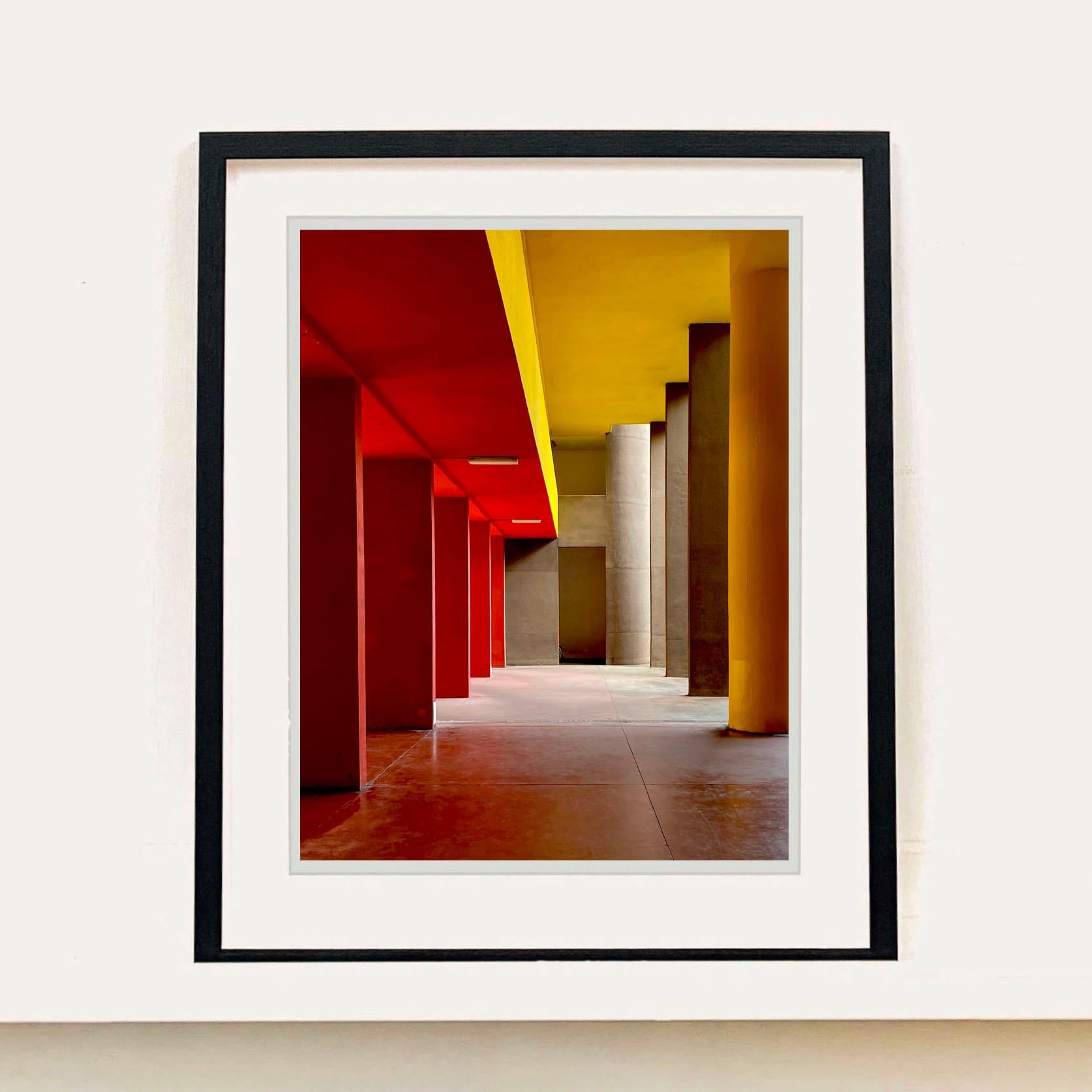 Utopian Foyer IV, Milan - Color Blocking Architecture Photograph - Print by Richard Heeps
