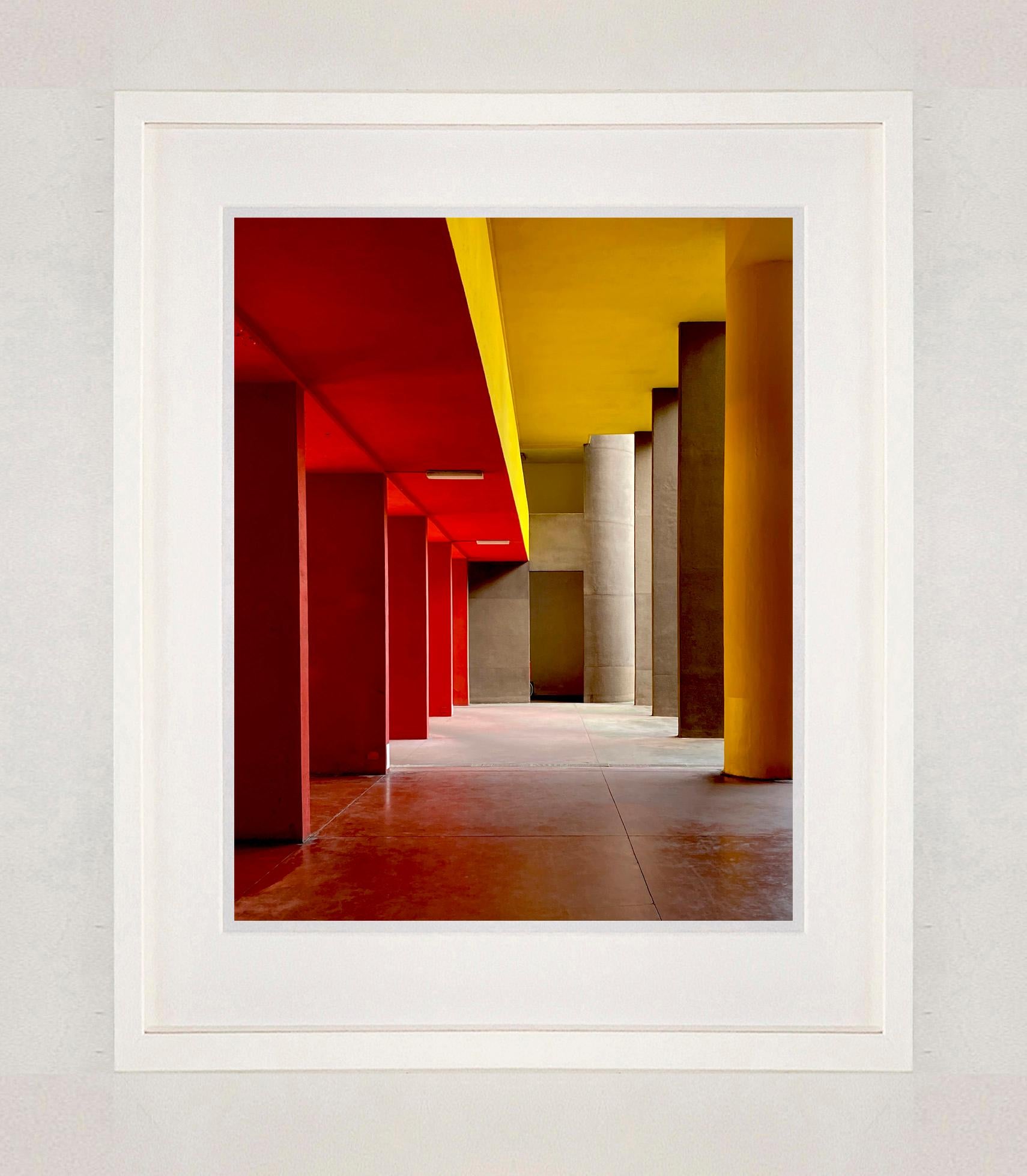 Utopian Foyer IV, Milan - Color Blocking Architecture Photograph - Contemporary Print by Richard Heeps