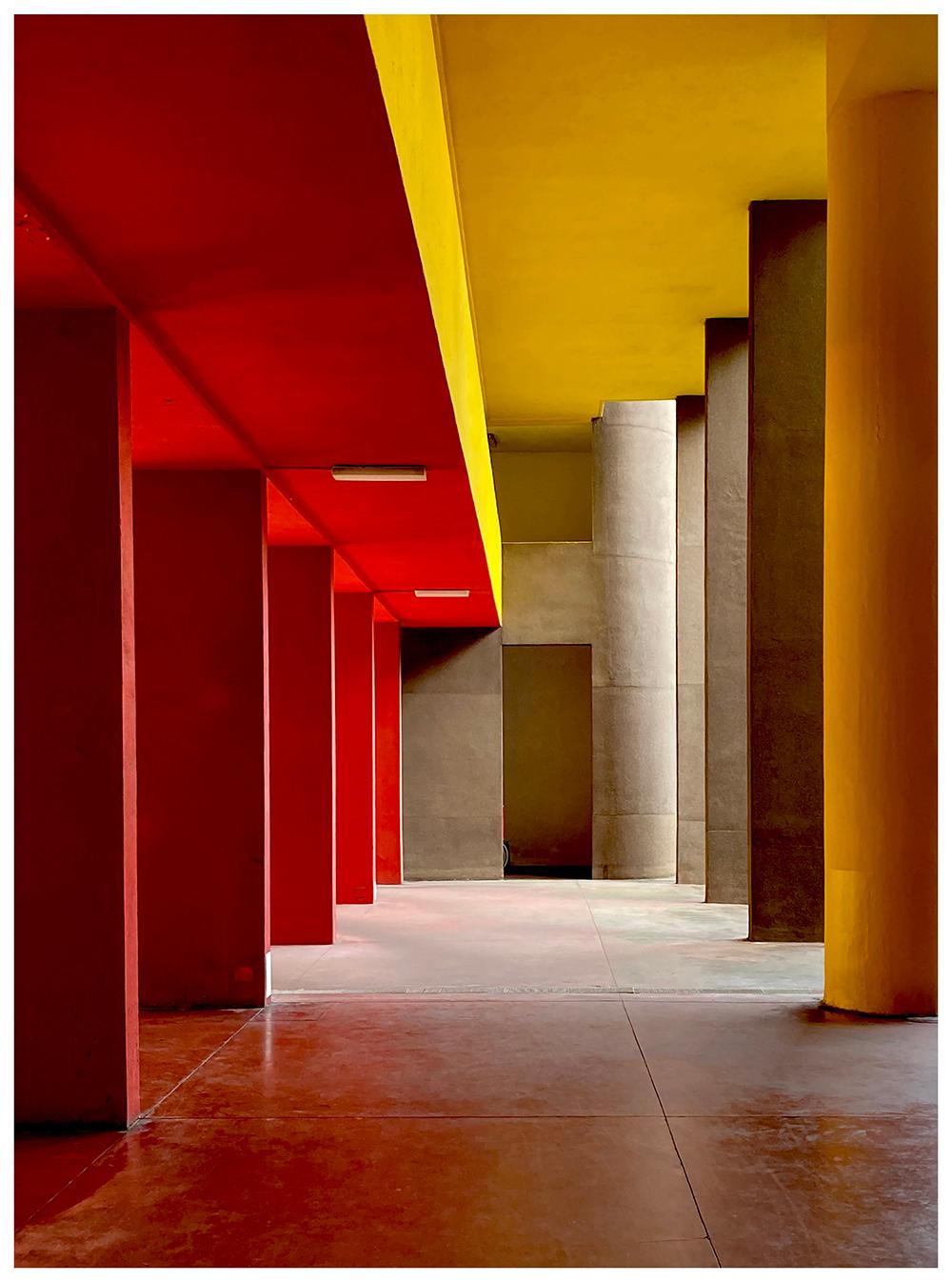 Richard Heeps Print - Utopian Foyer IV, Milan - Color Blocking Architecture Photograph