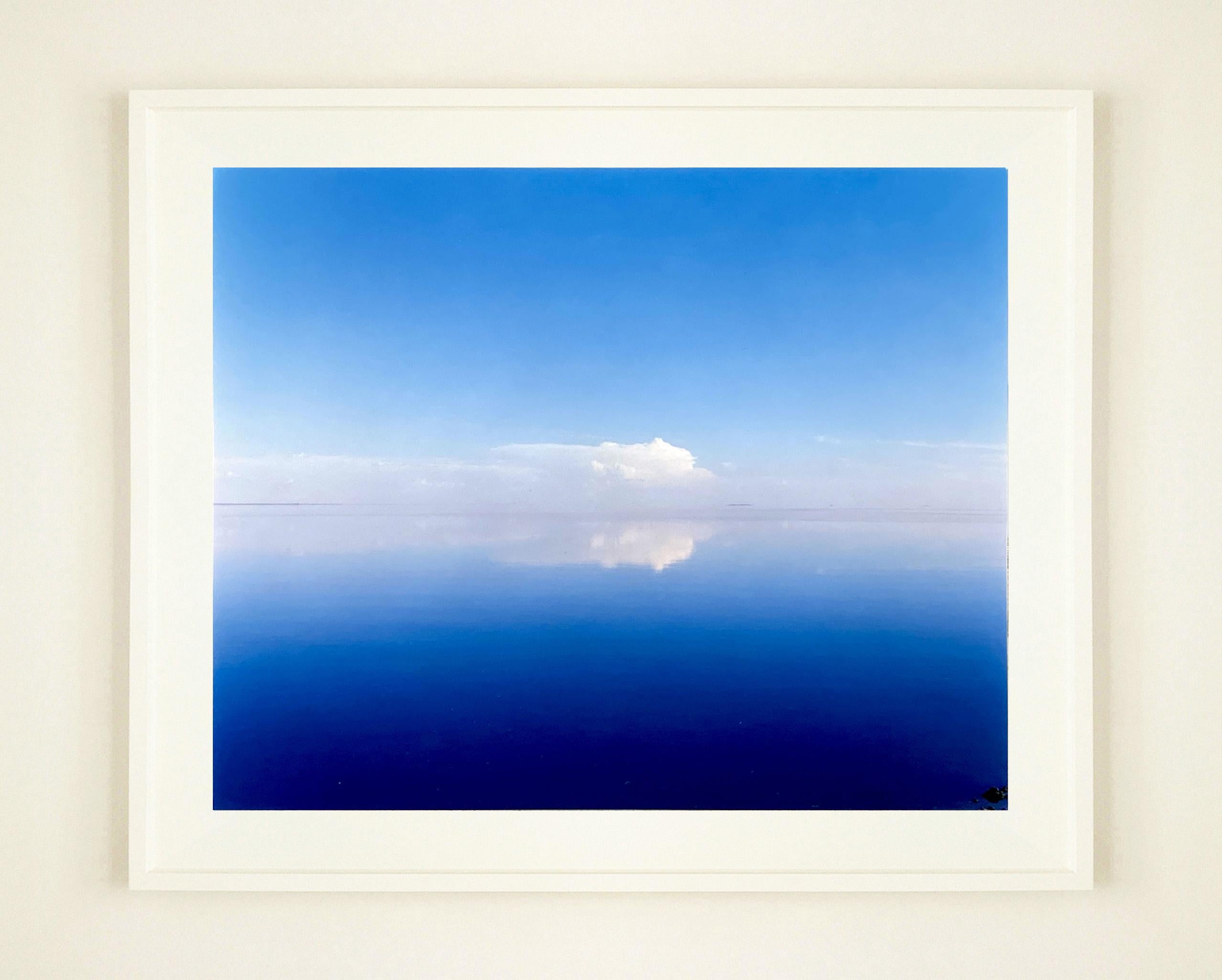 View from Bombay Beach, Salton Sea, California - Color photography - Blue Color Photograph by Richard Heeps