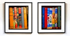 Vintage Book Spines - Two Framed Multicolor Photographic Art Print